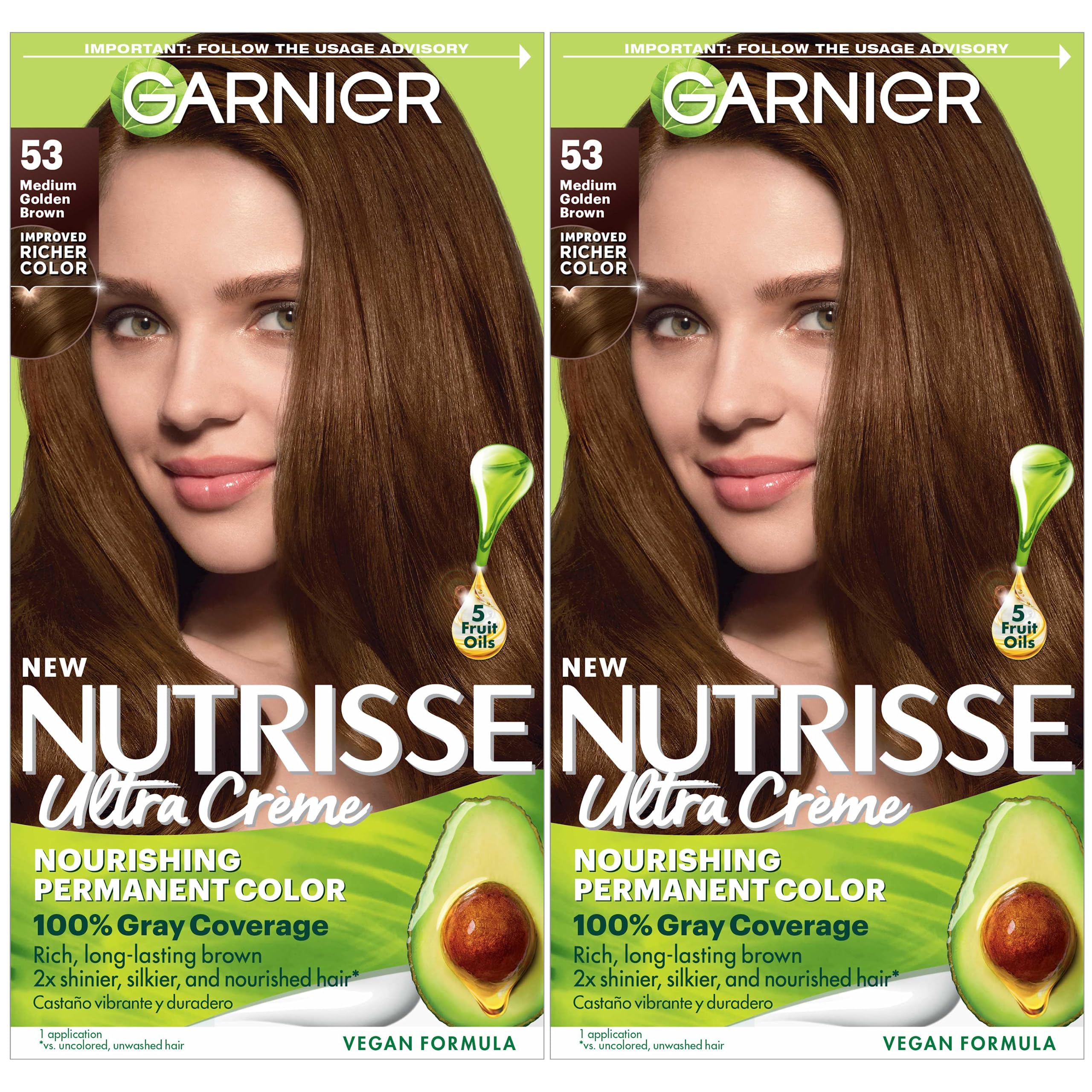 Foto 2 pulgar | Tinte Para El Cabello Garnier Nutrisse Nourishing Creme 53 Medium Golden Brown - Venta Internacional.