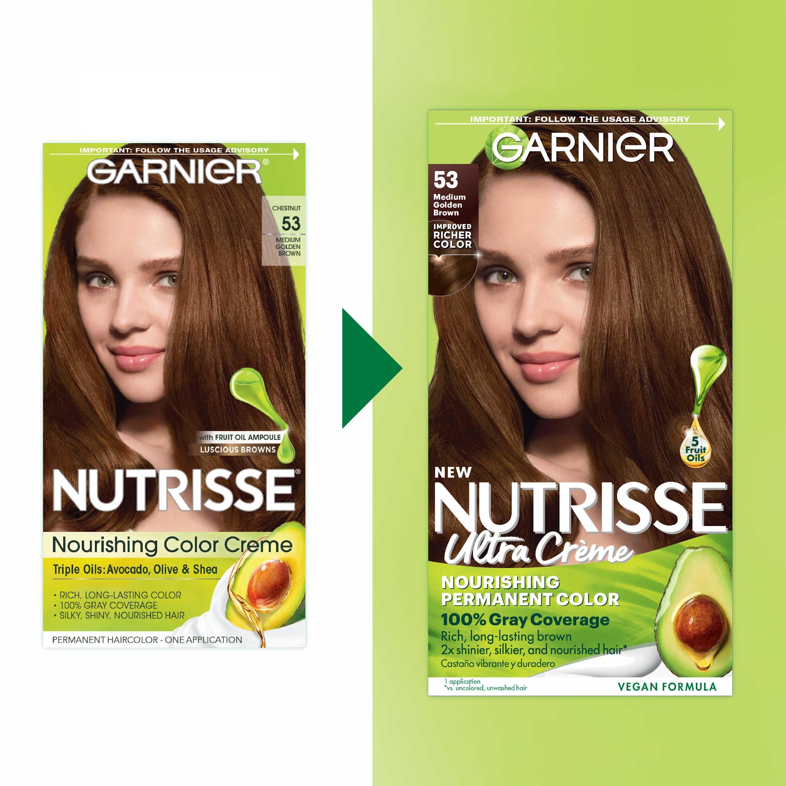 Foto 3 pulgar | Tinte Para El Cabello Garnier Nutrisse Nourishing Creme 53 Medium Golden Brown - Venta Internacional.