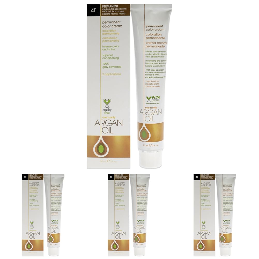 Tinte De Pelo One 'n Only Con Aceite De Argán Permanente, 4t, Marrón Tabaco Medio - Venta Internacional. $1,417