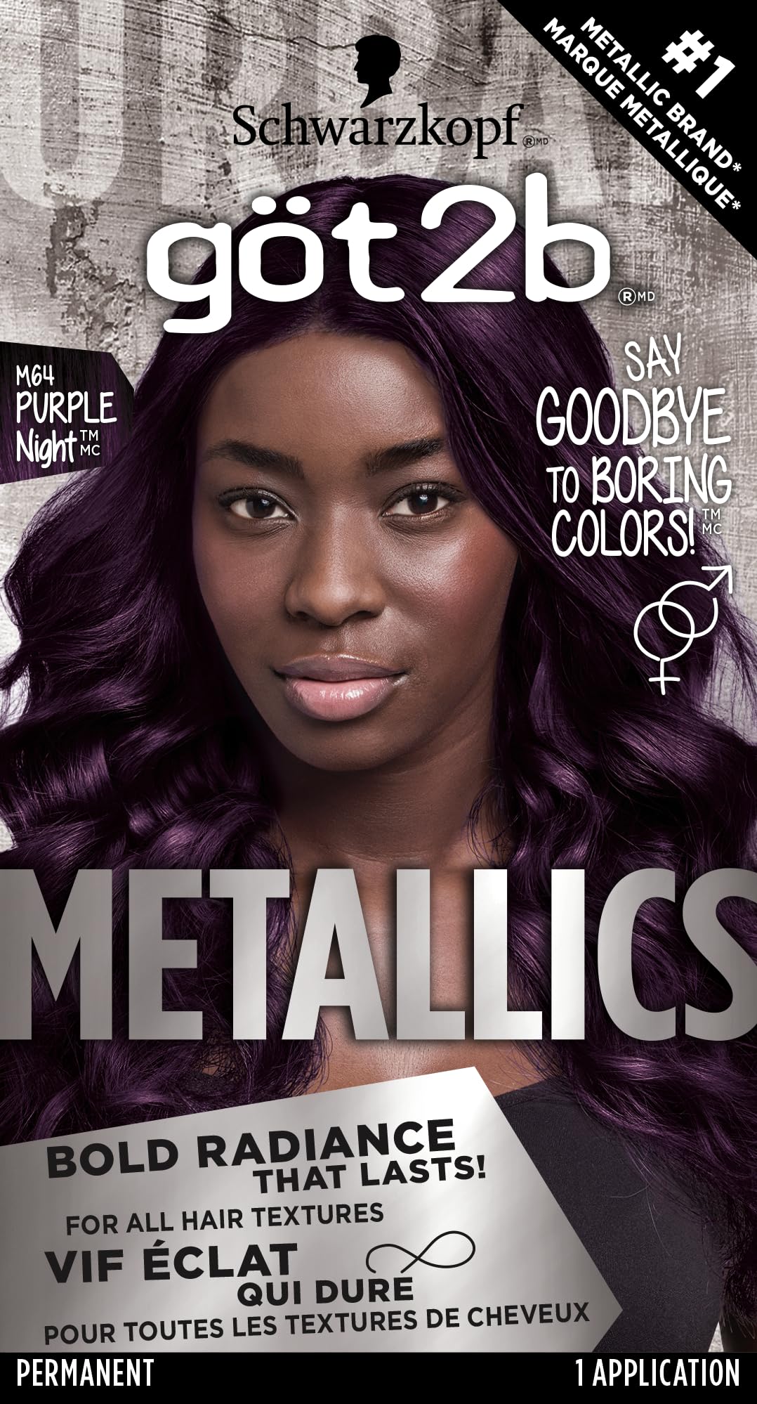 Foto 2 pulgar | Tinte De Pelo Got2b Metallics Permanent M64 Purple Night - Venta Internacional.