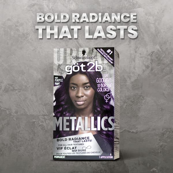 Foto 4 pulgar | Tinte De Pelo Got2b Metallics Permanent M64 Purple Night - Venta Internacional.