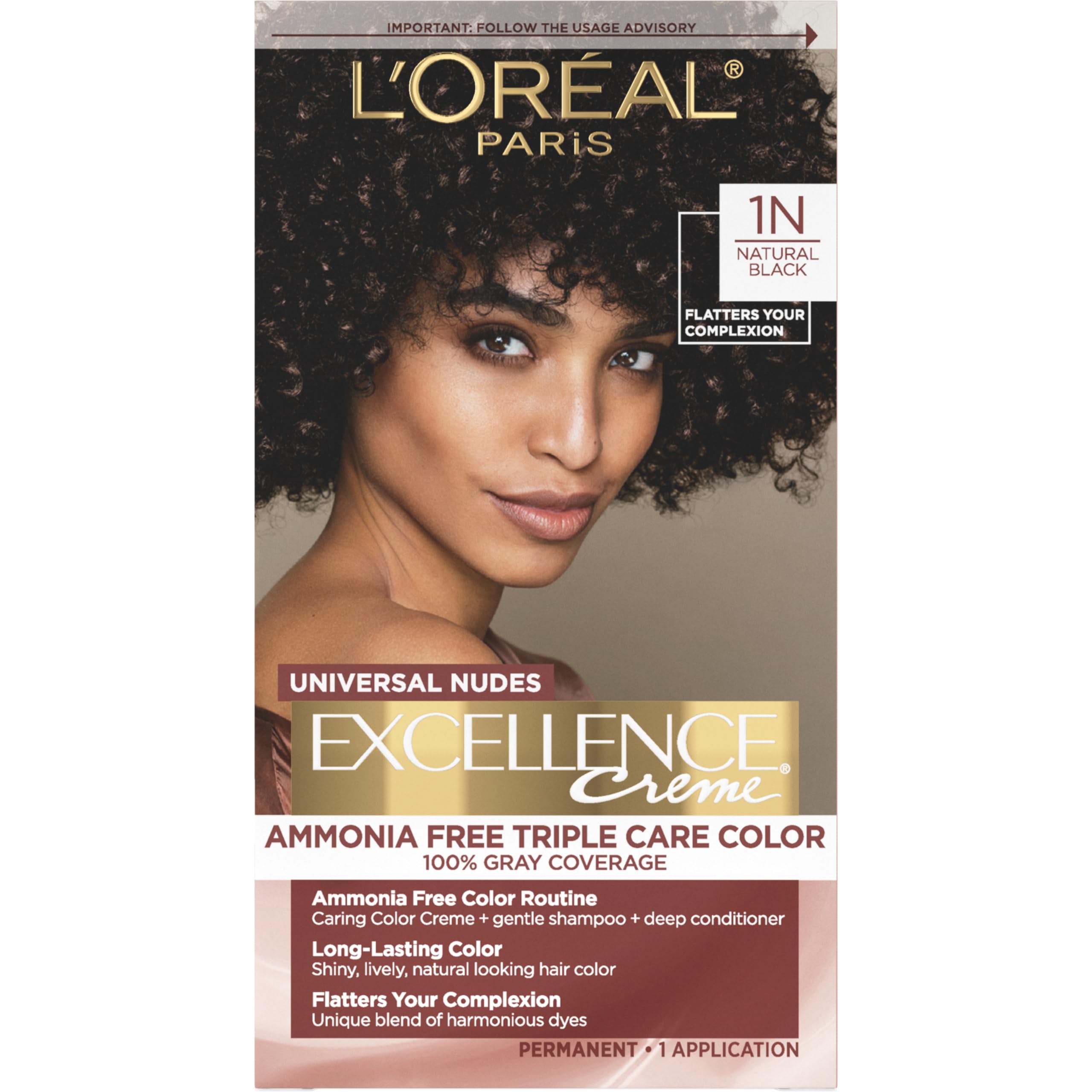 Foto 1 | Tinte De Pelo L'oréal Paris Excellence Universal Nudes 1n Black - Venta Internacional.