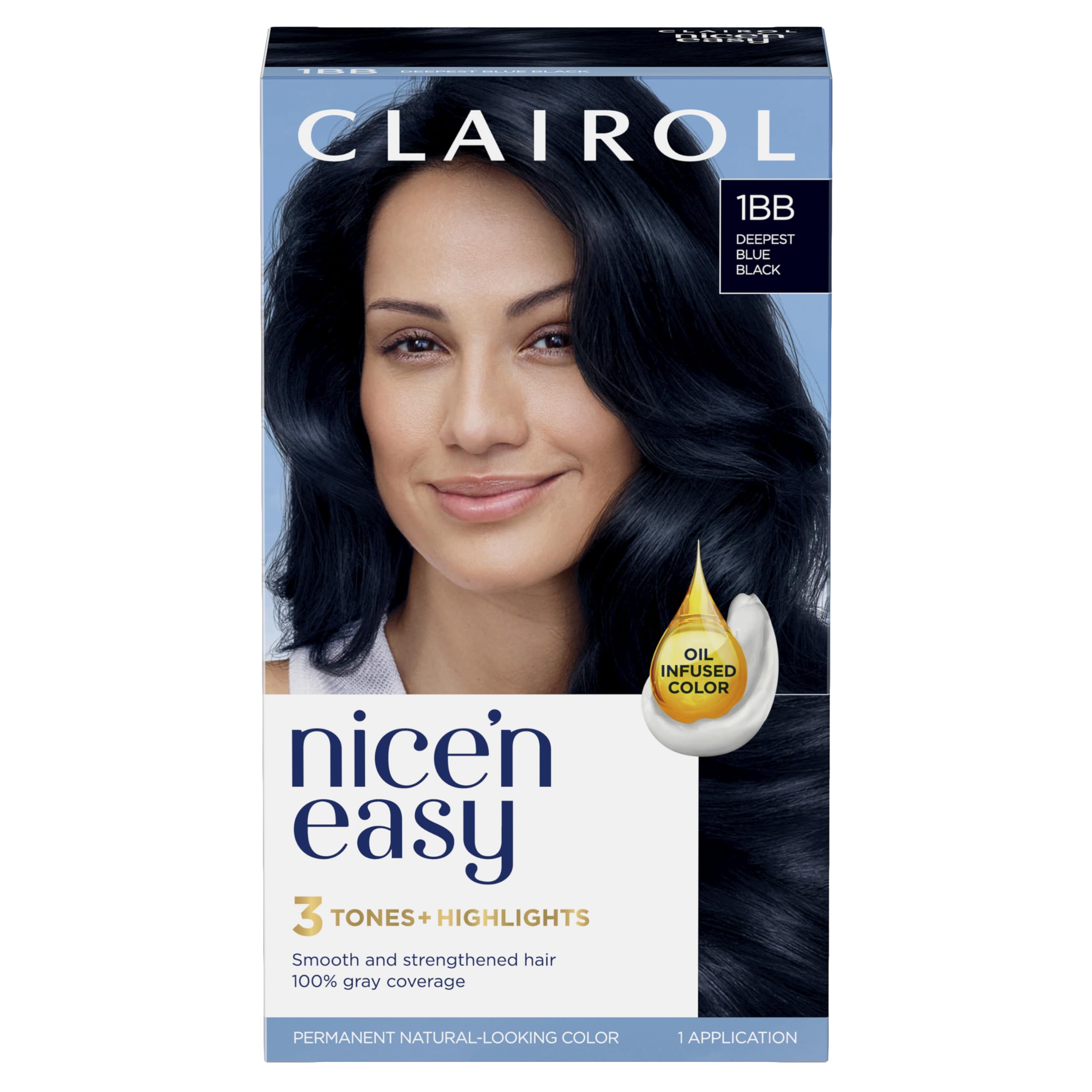 Tinte Para El Cabello Clairol Nice'n Easy Permanent 1bb Deepest Blue Black - Venta Internacional.