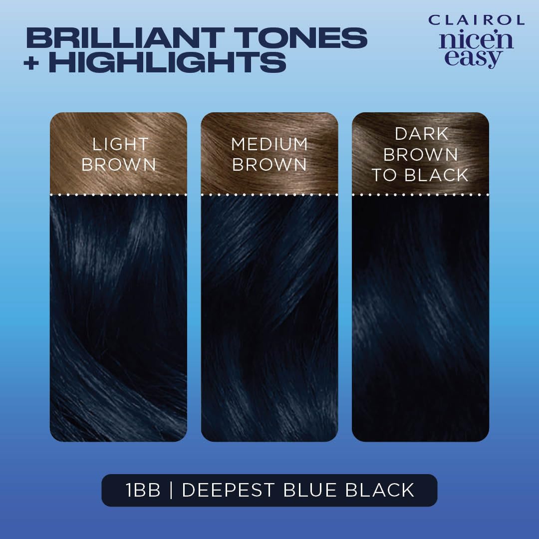 Foto 6 pulgar | Tinte Para El Cabello Clairol Nice'n Easy Permanent 1bb Deepest Blue Black - Venta Internacional.