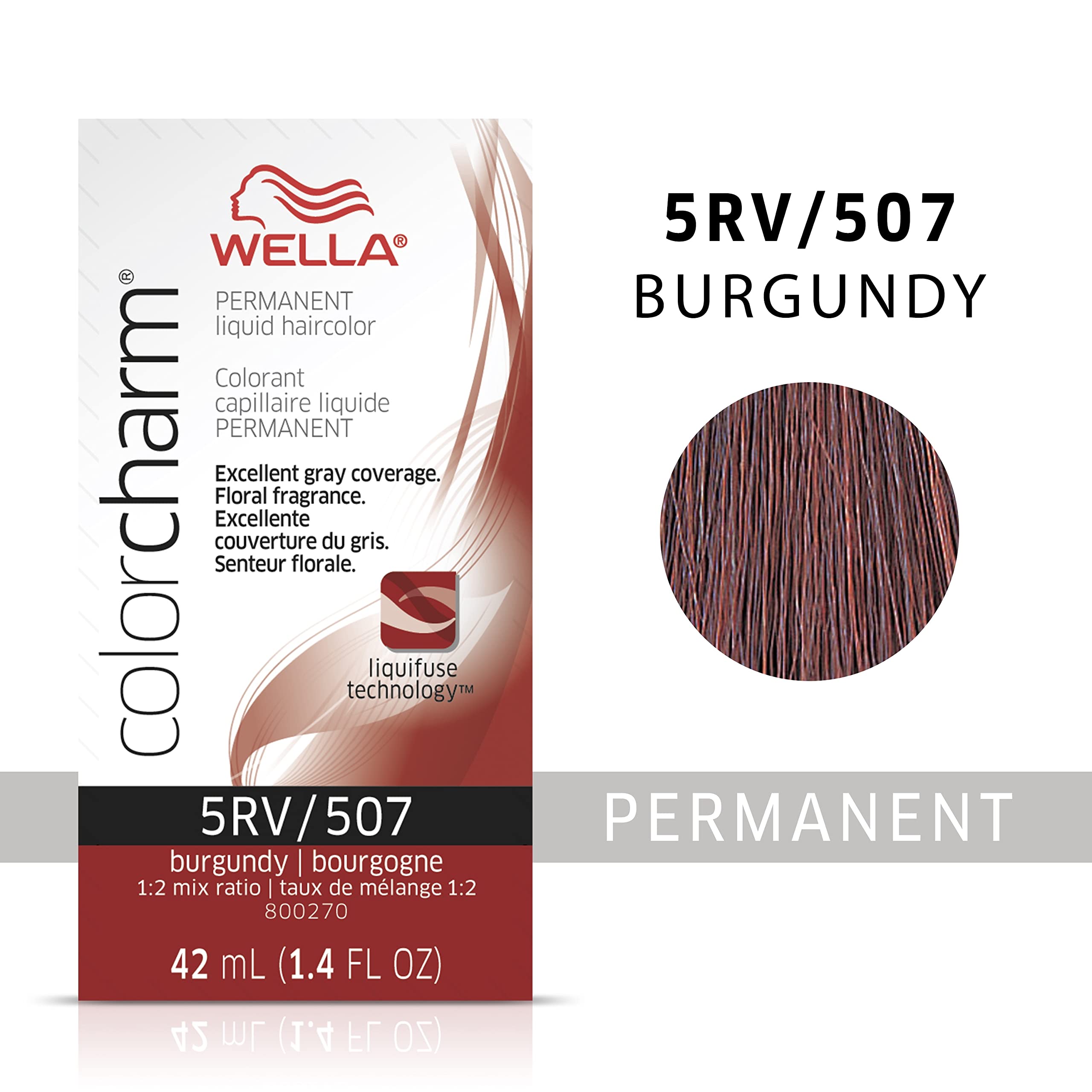 Foto 2 | Líquido Permanente Color Burdeos Wella Color Charm 5rv - Venta Internacional.