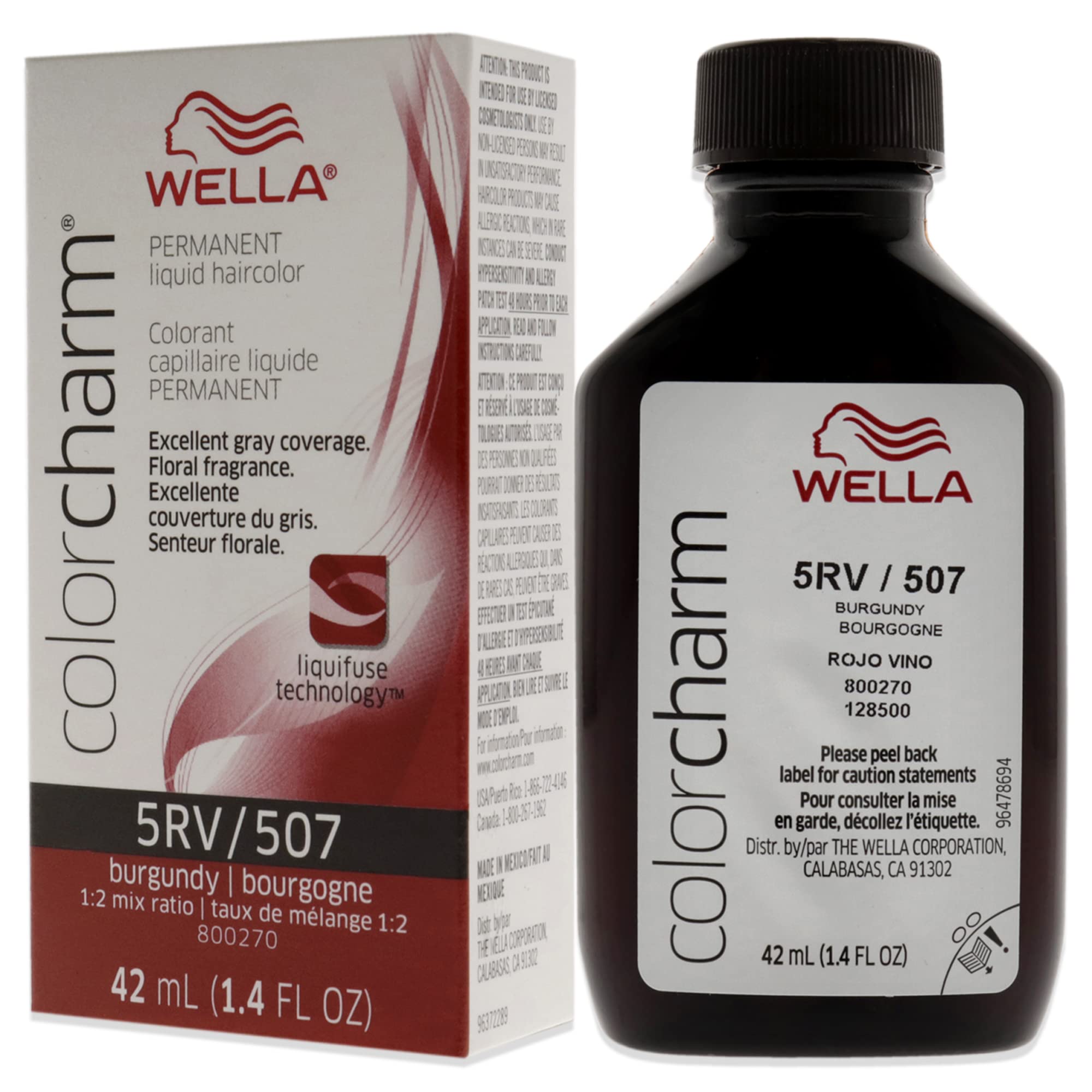 Foto 4 | Líquido Permanente Color Burdeos Wella Color Charm 5rv - Venta Internacional.