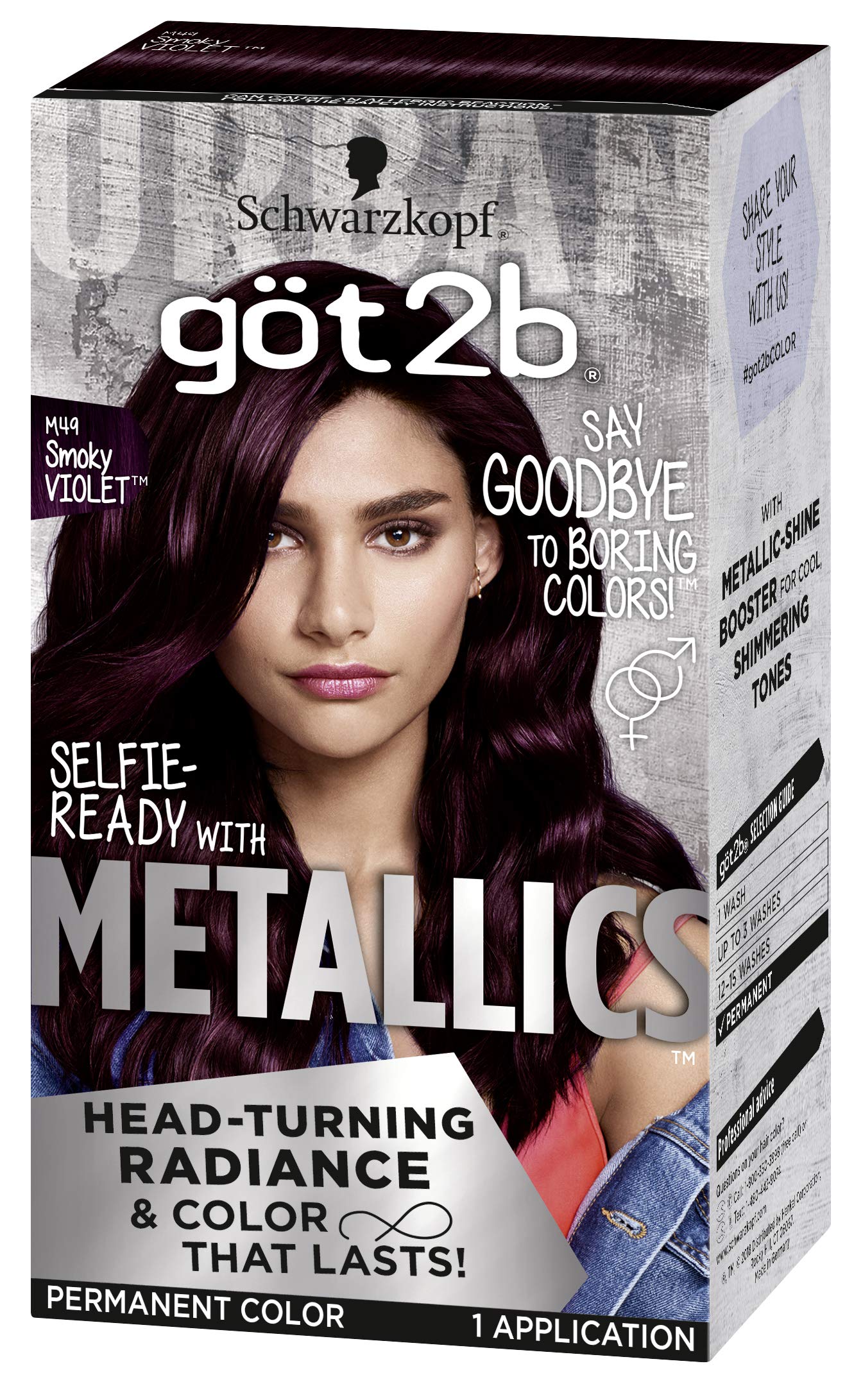 Foto 2 pulgar | Tinte De Pelo Schwarzkopf Got2b Metallics M49 Smoky Violet - Venta Internacional.