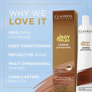 Foto 3 | Tinte Para El Cabello Clairol Professional Permanent Crème 4bb Light Chocolate - Venta Internacional.