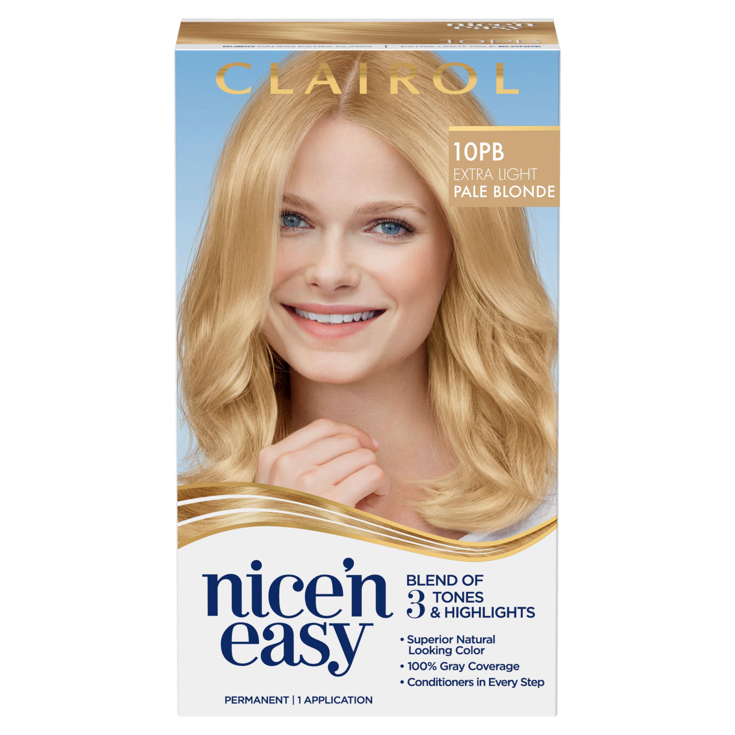 Foto 2 pulgar | Tinte Para El Cabello Clairol Nice'n Easy 10pb, Extra Claro, Rubio Pálido - Venta Internacional.