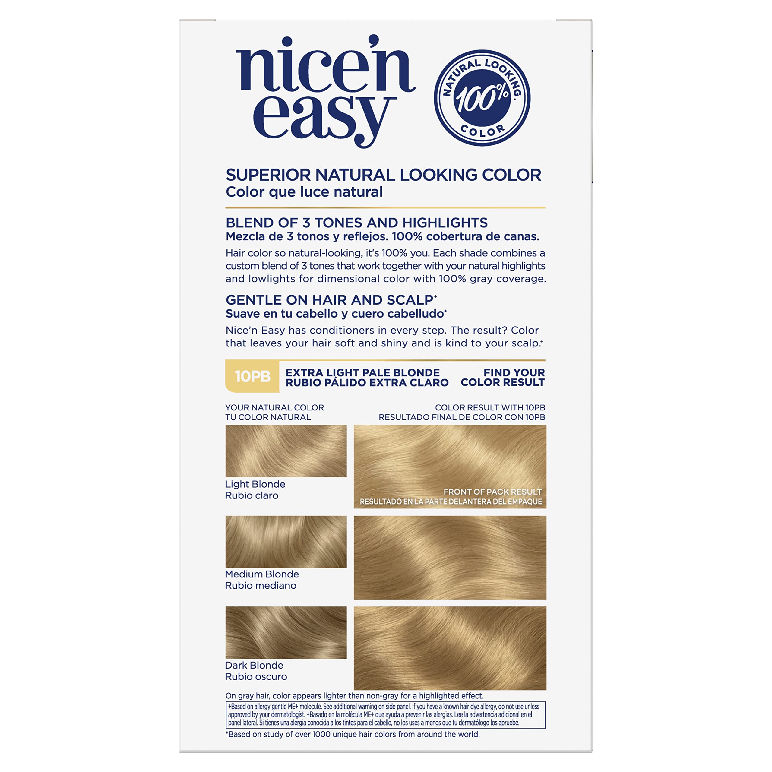 Foto 2 | Tinte Para El Cabello Clairol Nice'n Easy 10pb, Extra Claro, Rubio Pálido - Venta Internacional.