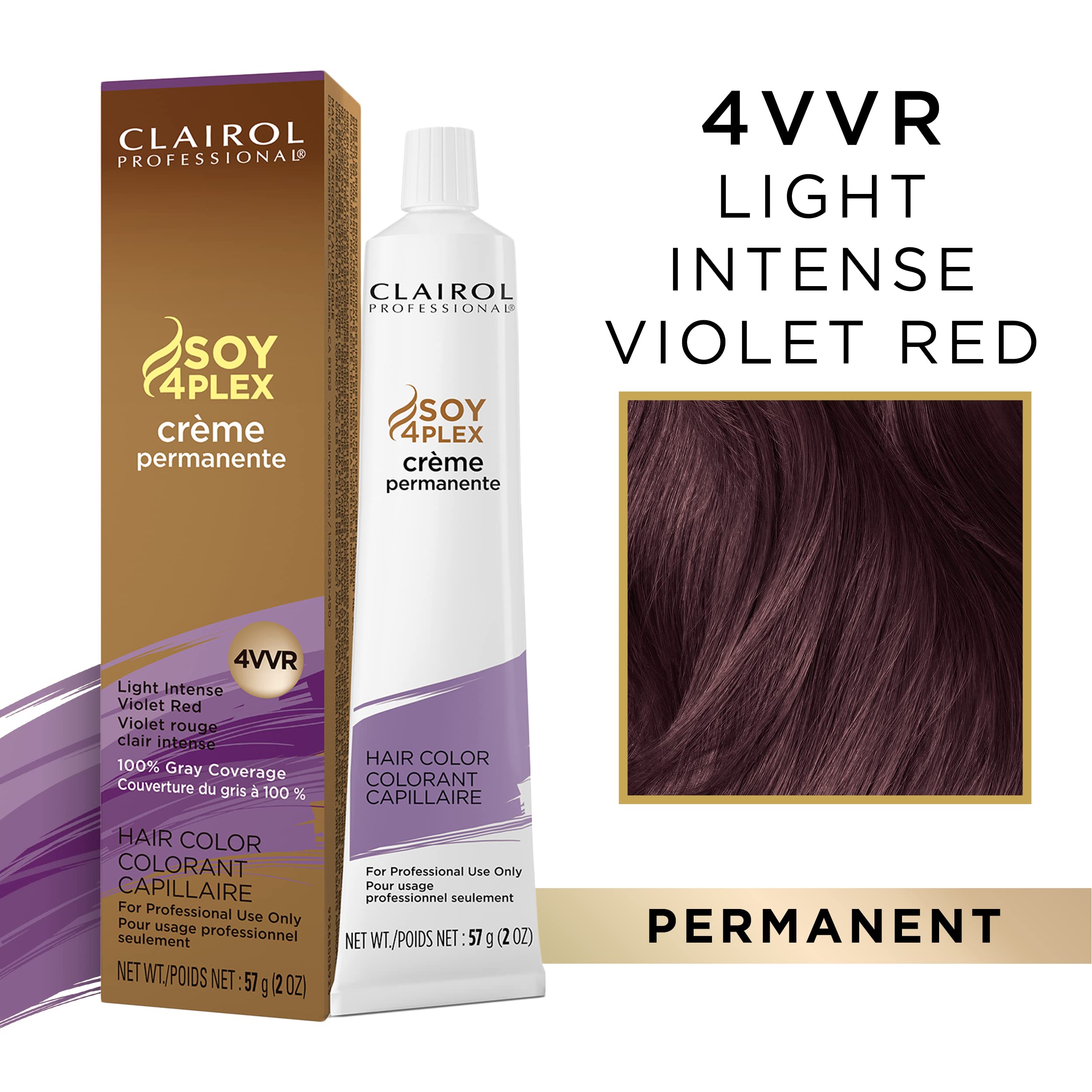 Foto 3 pulgar | Tinte Para El Cabello Clairol Professional Permanent 4vvr Light Intense Violet Red - Venta Internacional.