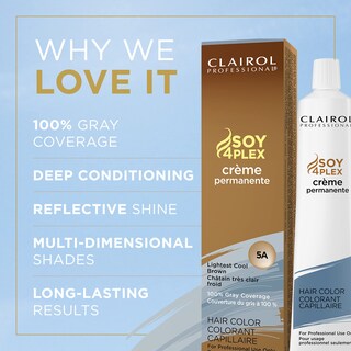 Foto 3 | Tinte Para El Cabello Clairol Professional Permanent Crème 5a, Marrón Claro Y Frío - Venta Internacional.