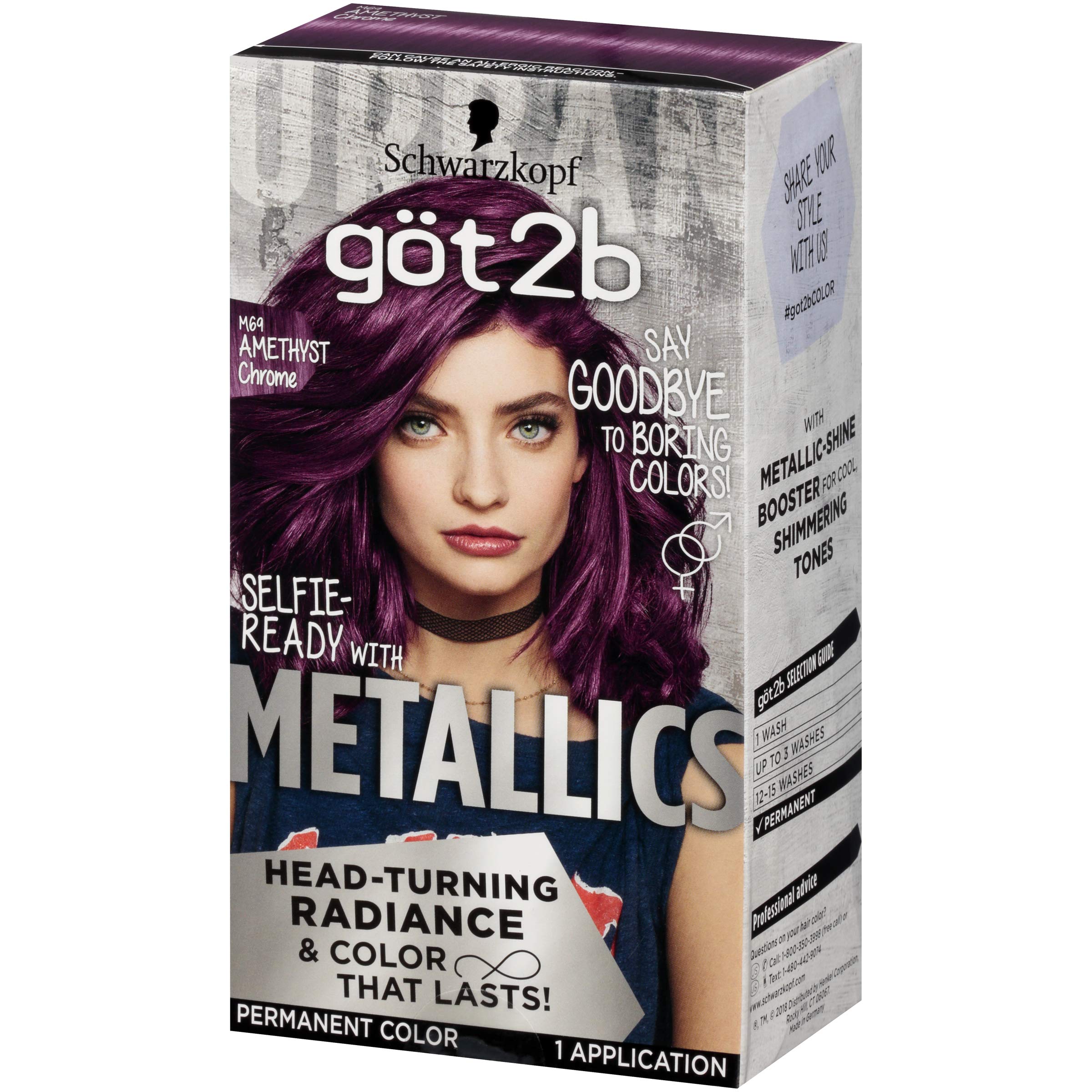 Foto 2 pulgar | Tinte De Pelo Schwarzkopf Got2b Metallics M69 Amethyst Chrome - Venta Internacional.