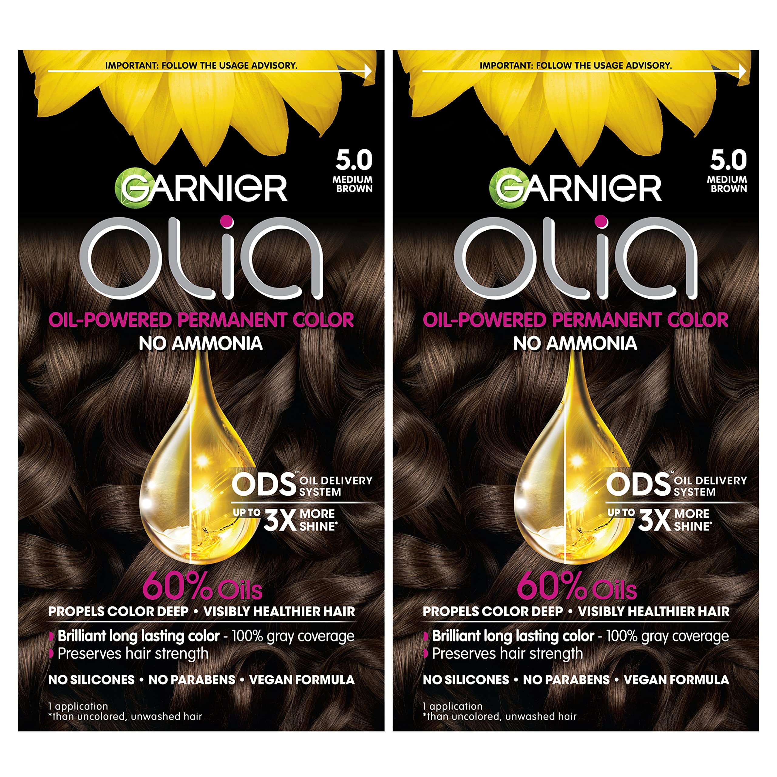 Foto 2 pulgar | Tinte De Pelo Garnier Olia Ammonia-free 5.0 Medium Brown 2x - Venta Internacional.
