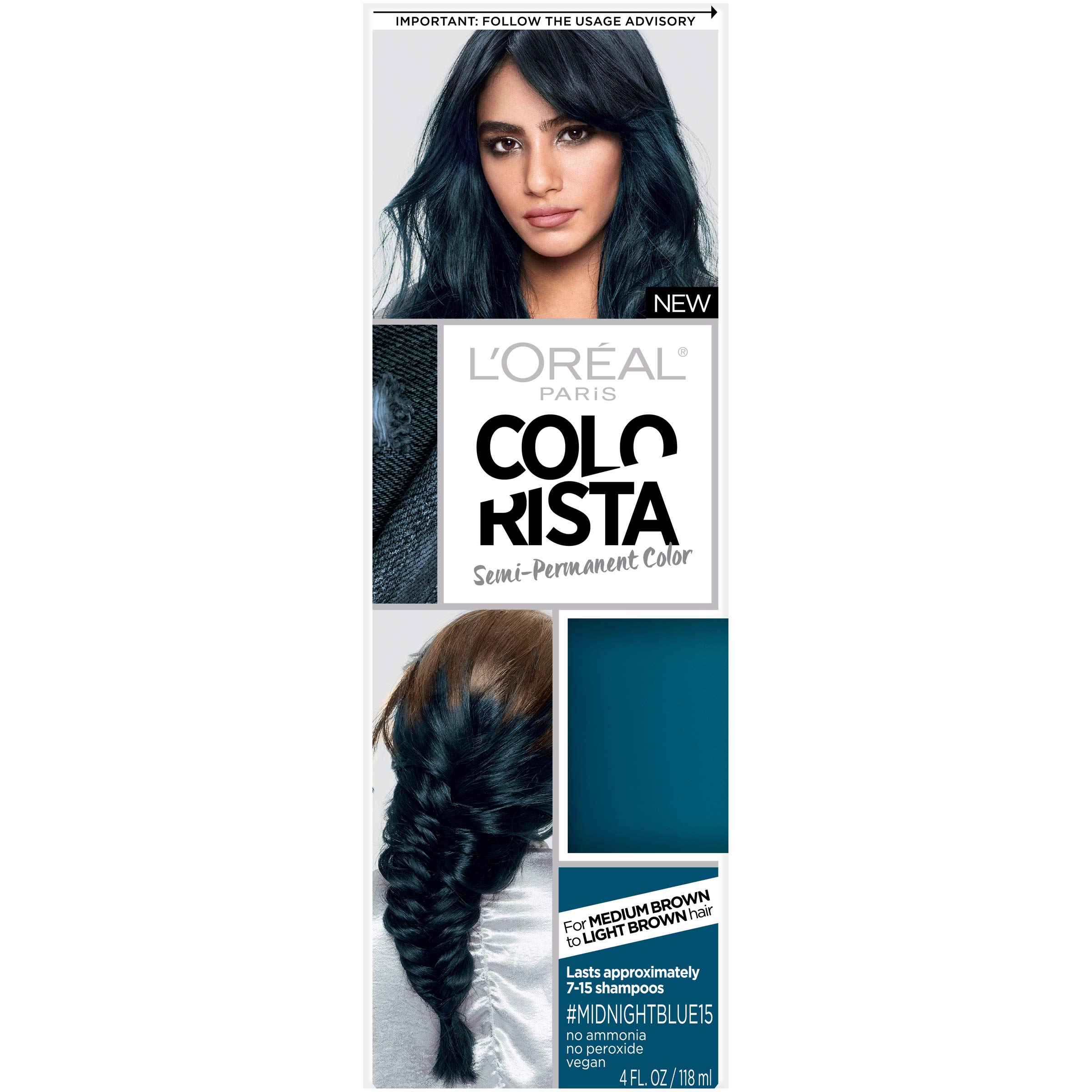 Tinte De Pelo L'oreal Paris Colorista Semipermanente Midnight Blue - Venta Internacional.