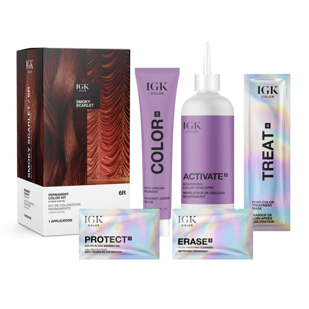 Foto 2 | Kit De Coloración De Cabello Igk Permanent Smoky Scarlet Auburn 6r 140 Ml - Venta Internacional.