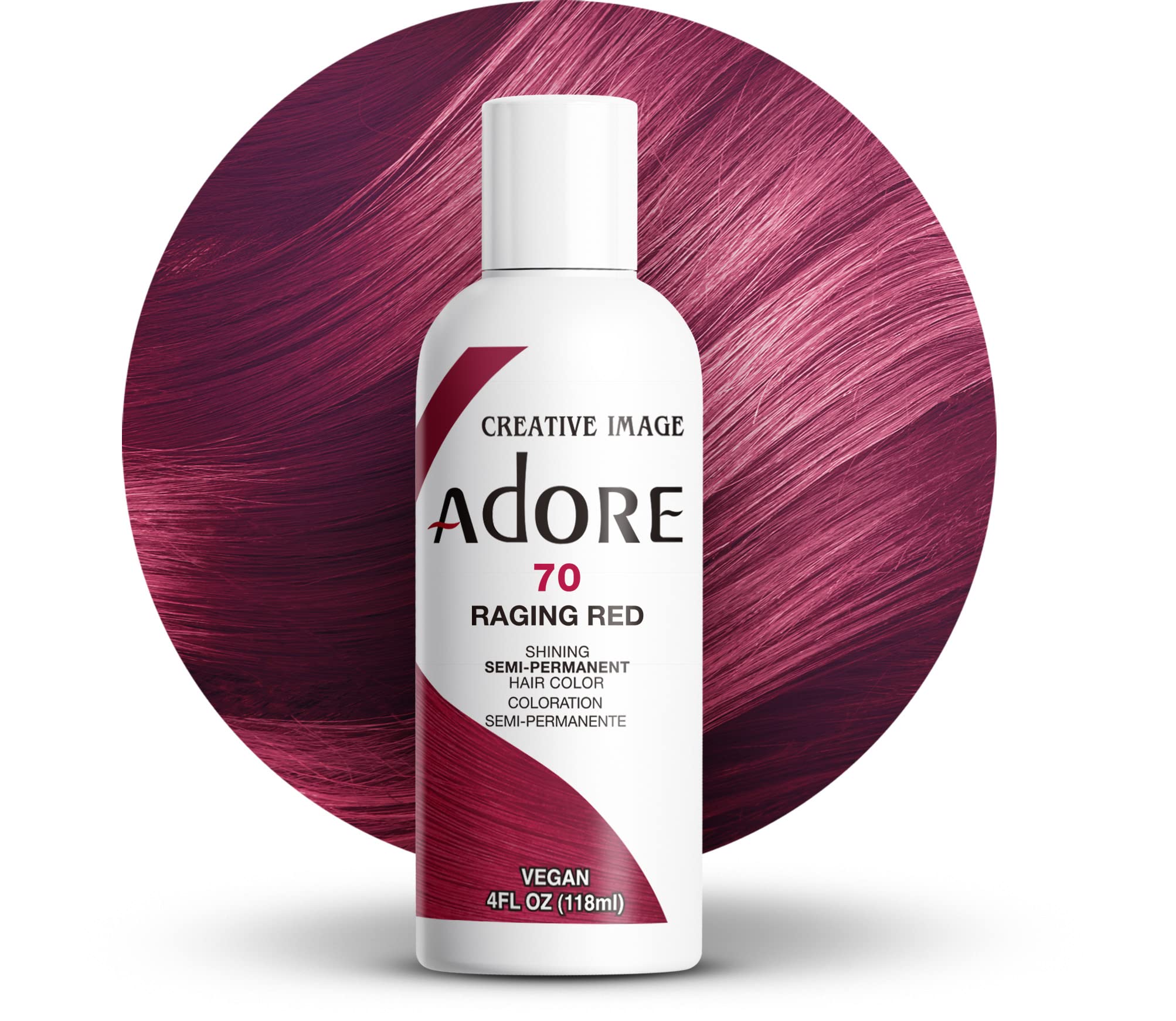 Foto 2 pulgar | Tinte Para El Cabello Adore Semi Permanent 070 Raging Red 118 Ml Vegan - Venta Internacional.