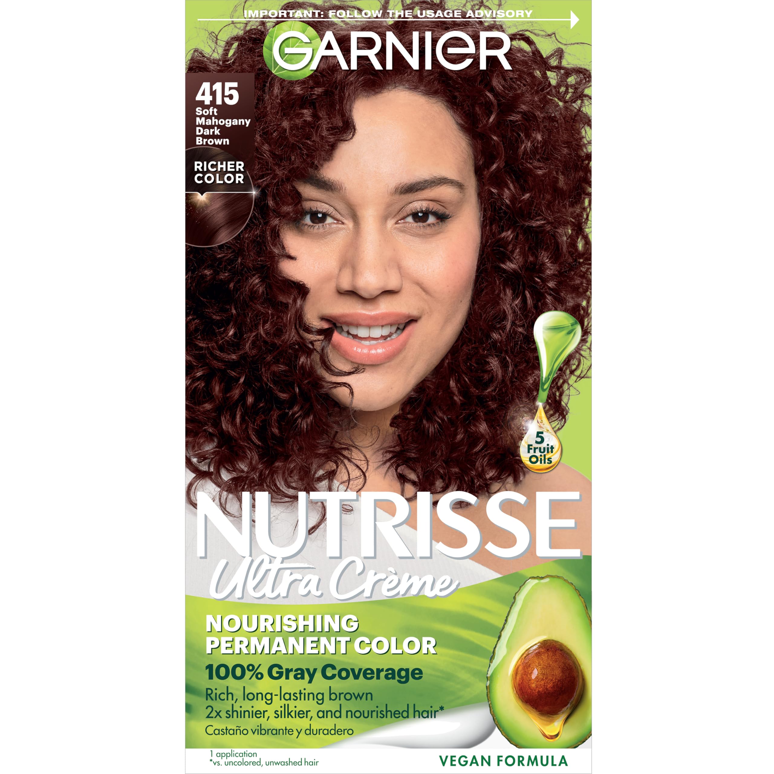 Foto 2 pulgar | Tinte Para El Cabello Garnier Nutrisse Nourishing Creme 415 Soft Mahogany - Venta Internacional.