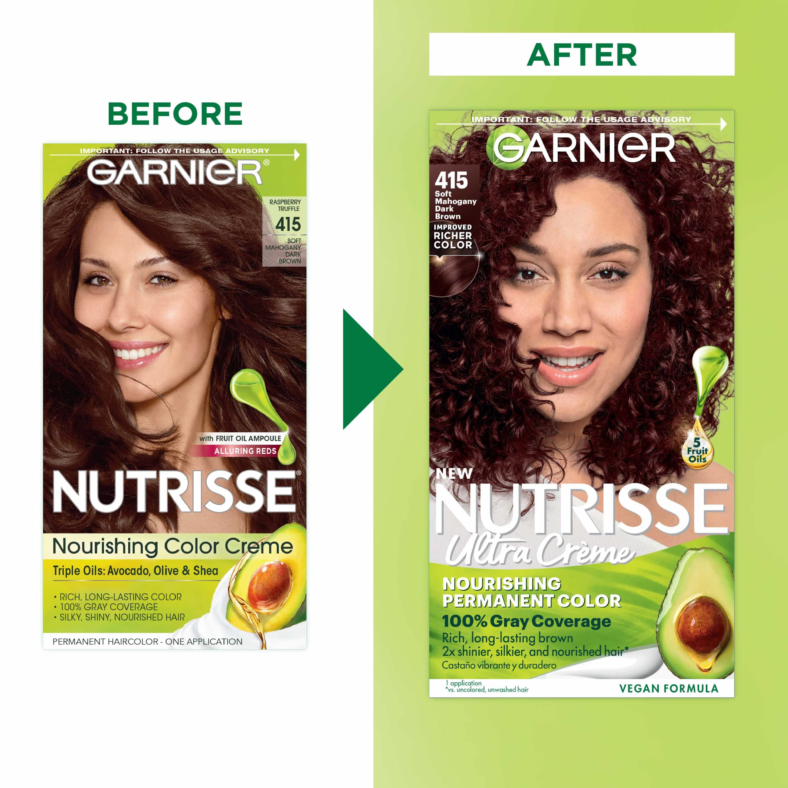 Foto 3 pulgar | Tinte Para El Cabello Garnier Nutrisse Nourishing Creme 415 Soft Mahogany - Venta Internacional.