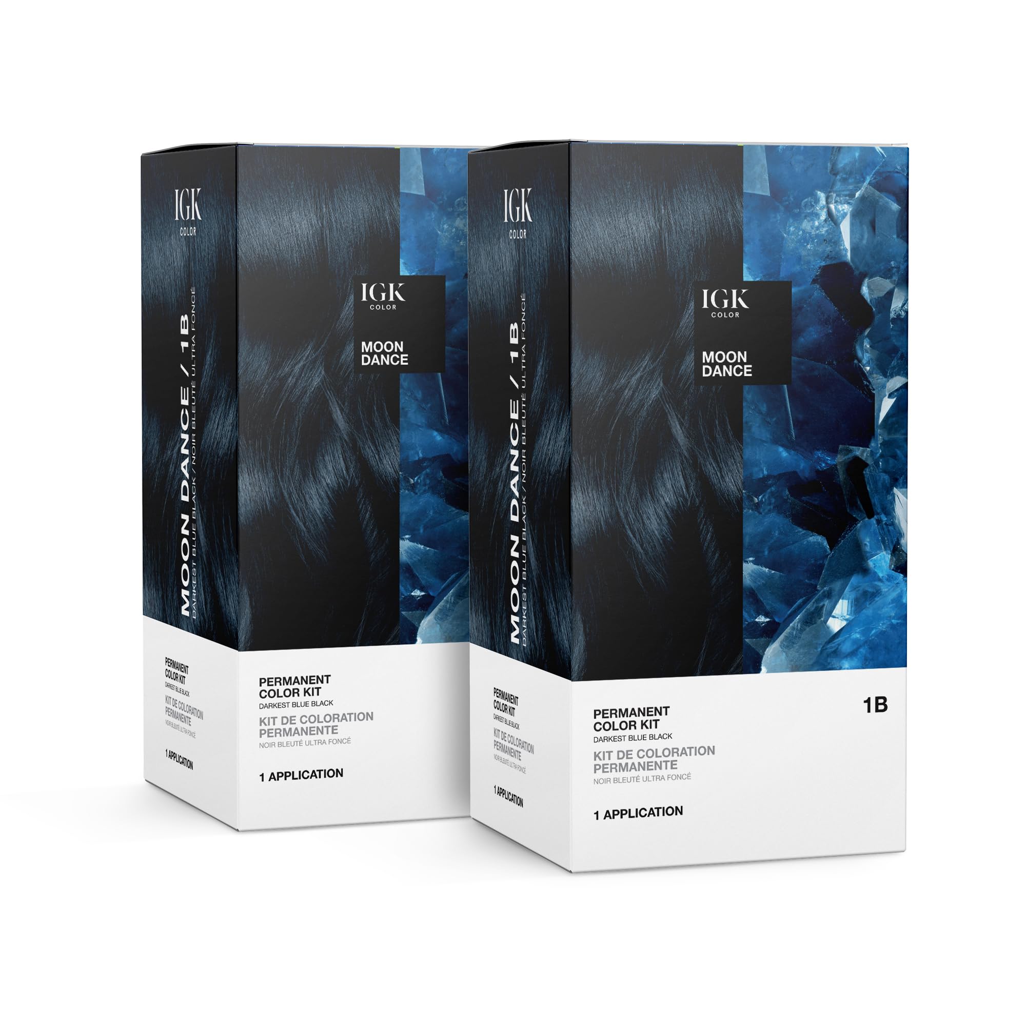 Kit De Coloración De Cabello Igk Permanent Moon Dance Darkest Blue Black - Venta Internacional.