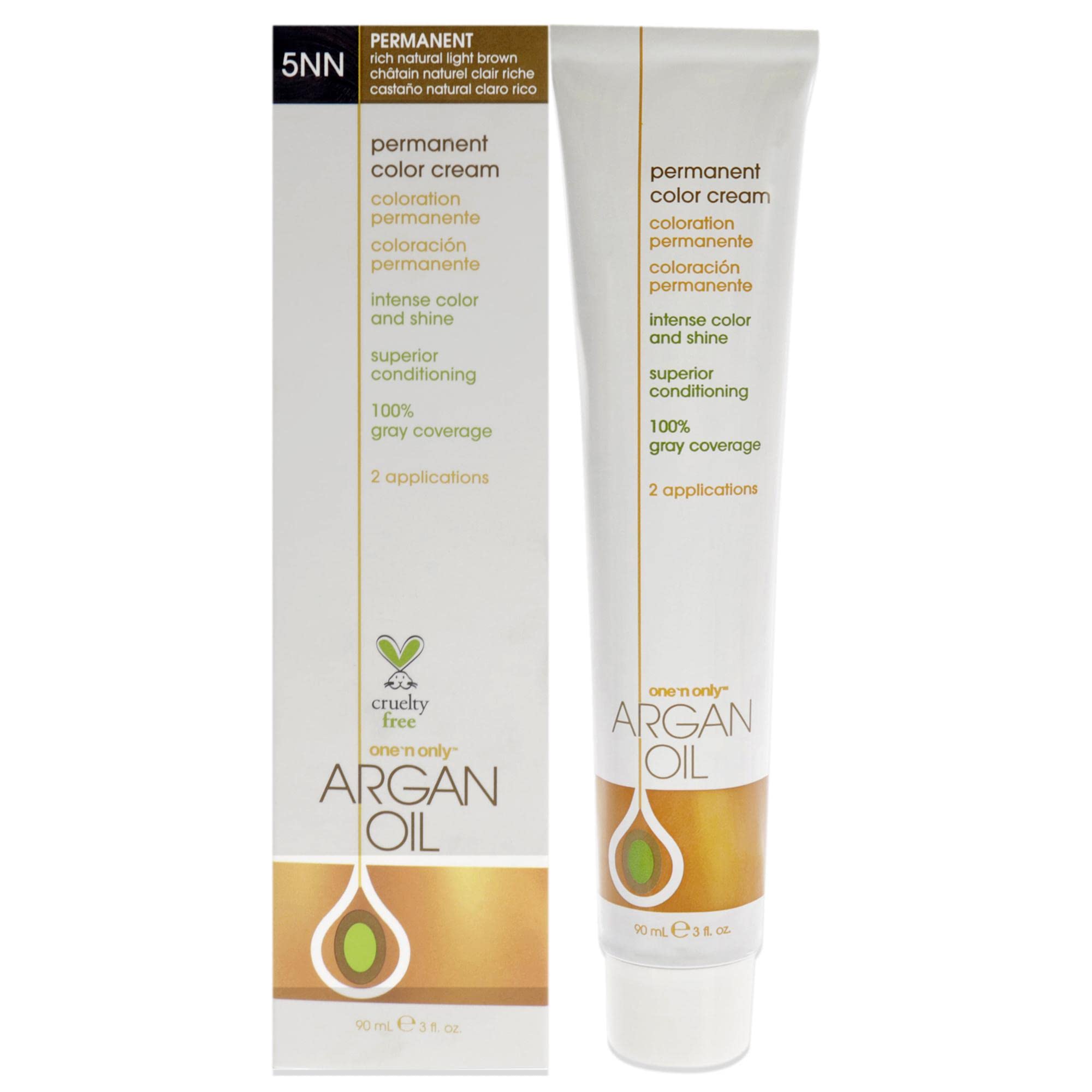 Tinte De Pelo One 'n Only Con Aceite De Argán Permanente 5nn, Marrón Claro, 90 Ml - Venta Internacional.