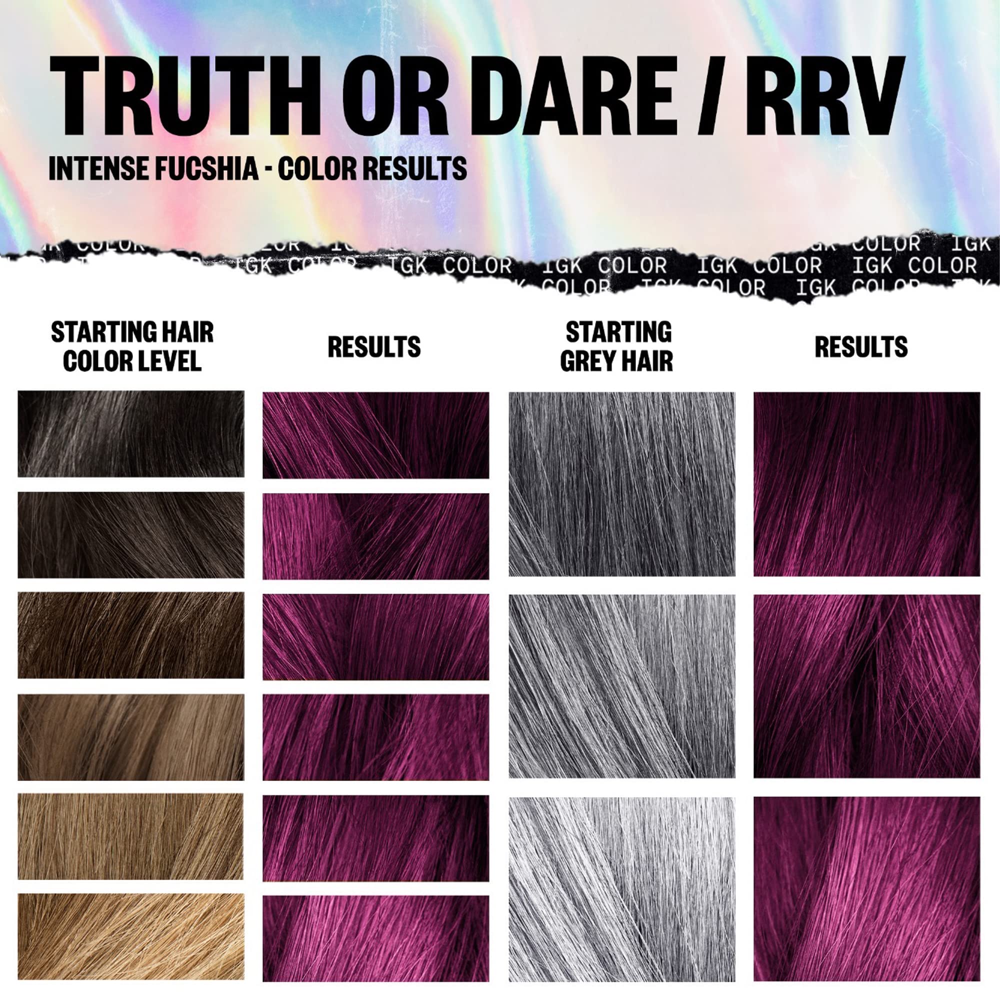 Foto 4 | Kit De Coloración Permanente Igk Truth Or Dare Fucsia Intenso Rrv - Venta Internacional.