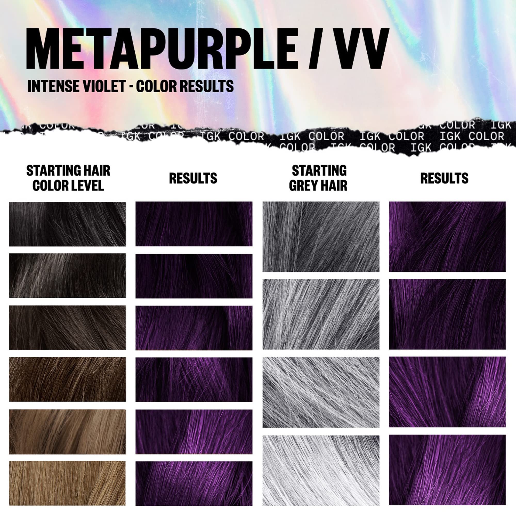 Foto 5 pulgar | Kit De Coloración Para El Cabello Igk Metapurple Intense Violet Vv 140 Ml - Venta Internacional.