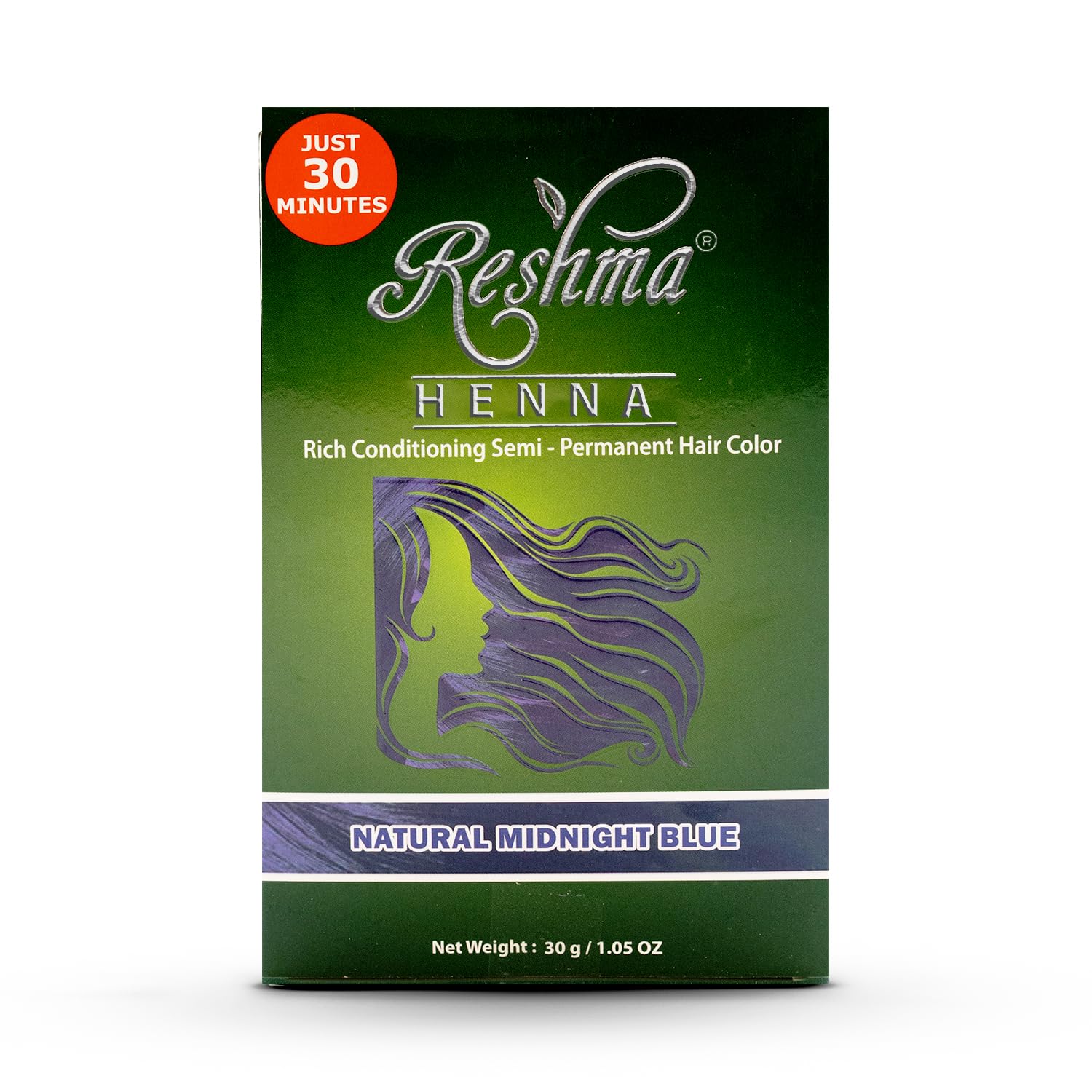 Tinte De Pelo Con Henna Reshma Beauty, 30 Minutos, Azul Medianoche - Venta Internacional.