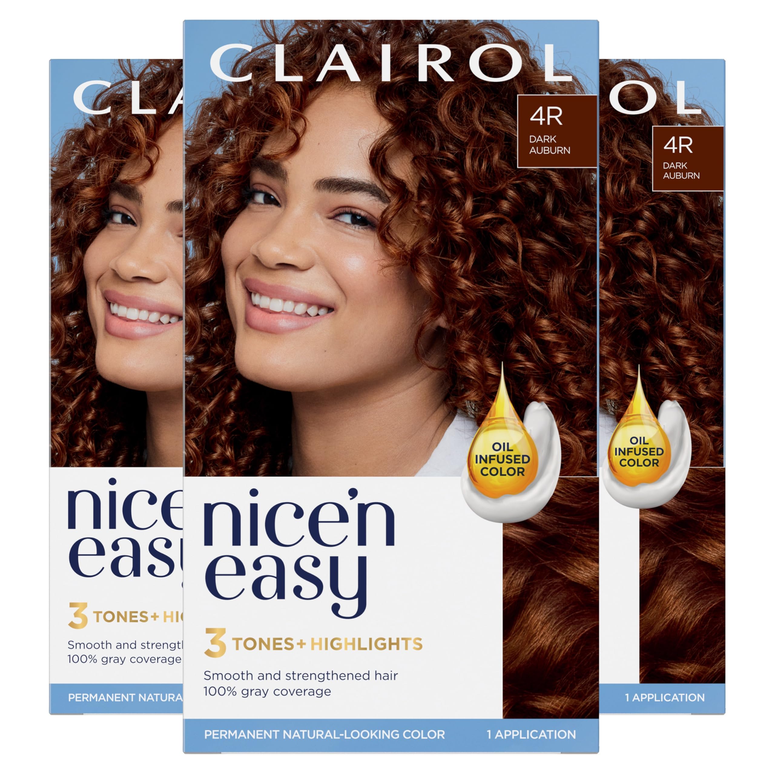 Foto 2 pulgar | Tinte Para El Cabello Clairol Nice'n Easy 4r Castaño Oscuro, Paquete De 3 - Venta Internacional.