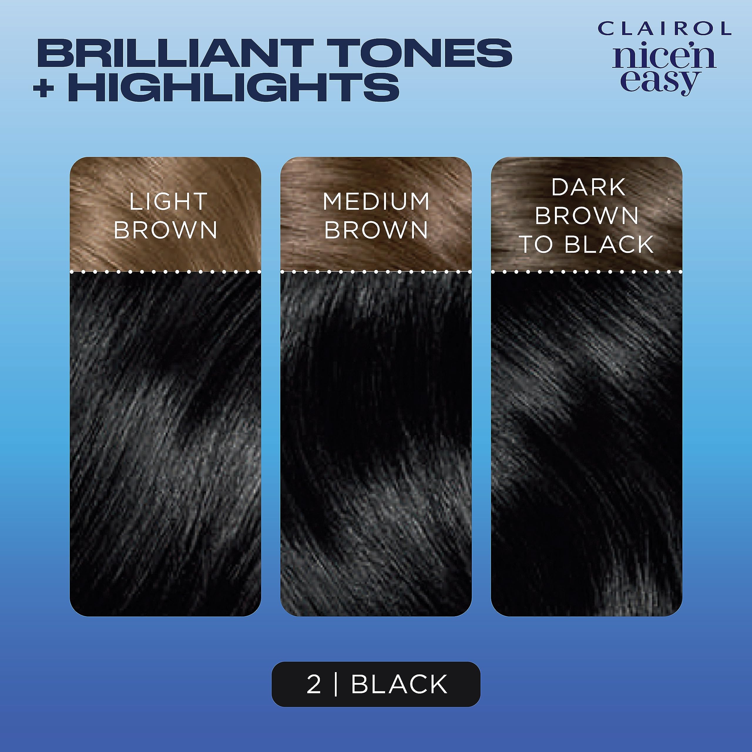 Foto 6 pulgar | Tinte Para El Cabello Clairol Nice'n Easy Permanent 2, Negro, Paquete De 3 - Venta Internacional.