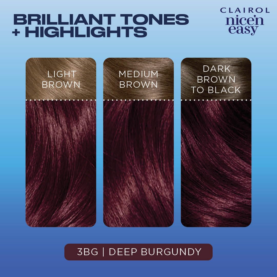 Foto 6 pulgar | Tinte Para El Cabello Clairol Nice'n Easy Permanent 3bg Deep Burgundy X1 - Venta Internacional.