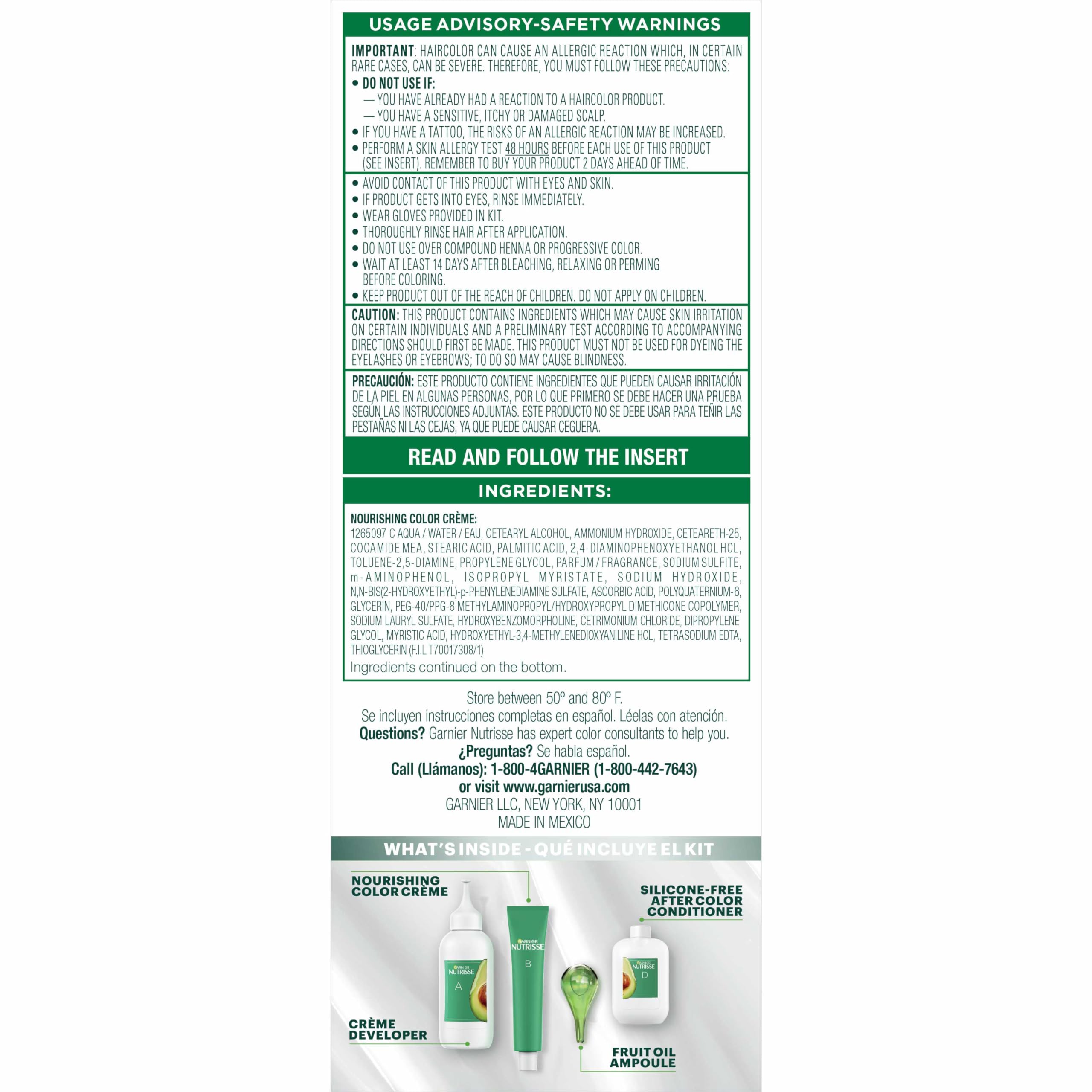 Foto 8 pulgar | Tinte Para El Cabello Garnier Nutrisse Nourishing Creme 22 Intense Blue Black - Venta Internacional.