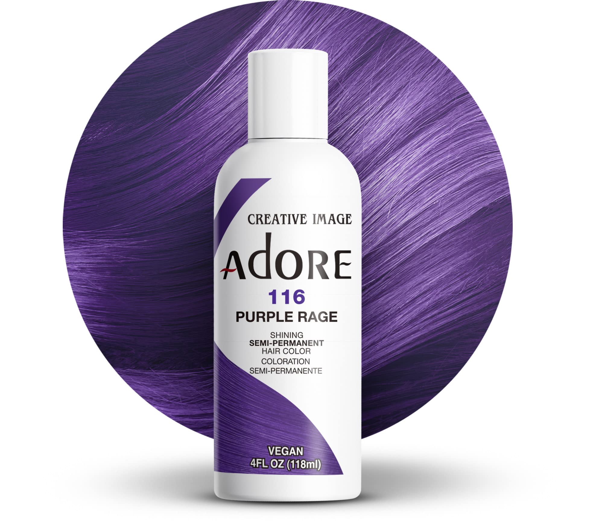 Foto 2 pulgar | Tinte Para El Cabello Adore Semi Permanent Purple Rage 116 Vegan 118 Ml - Venta Internacional.