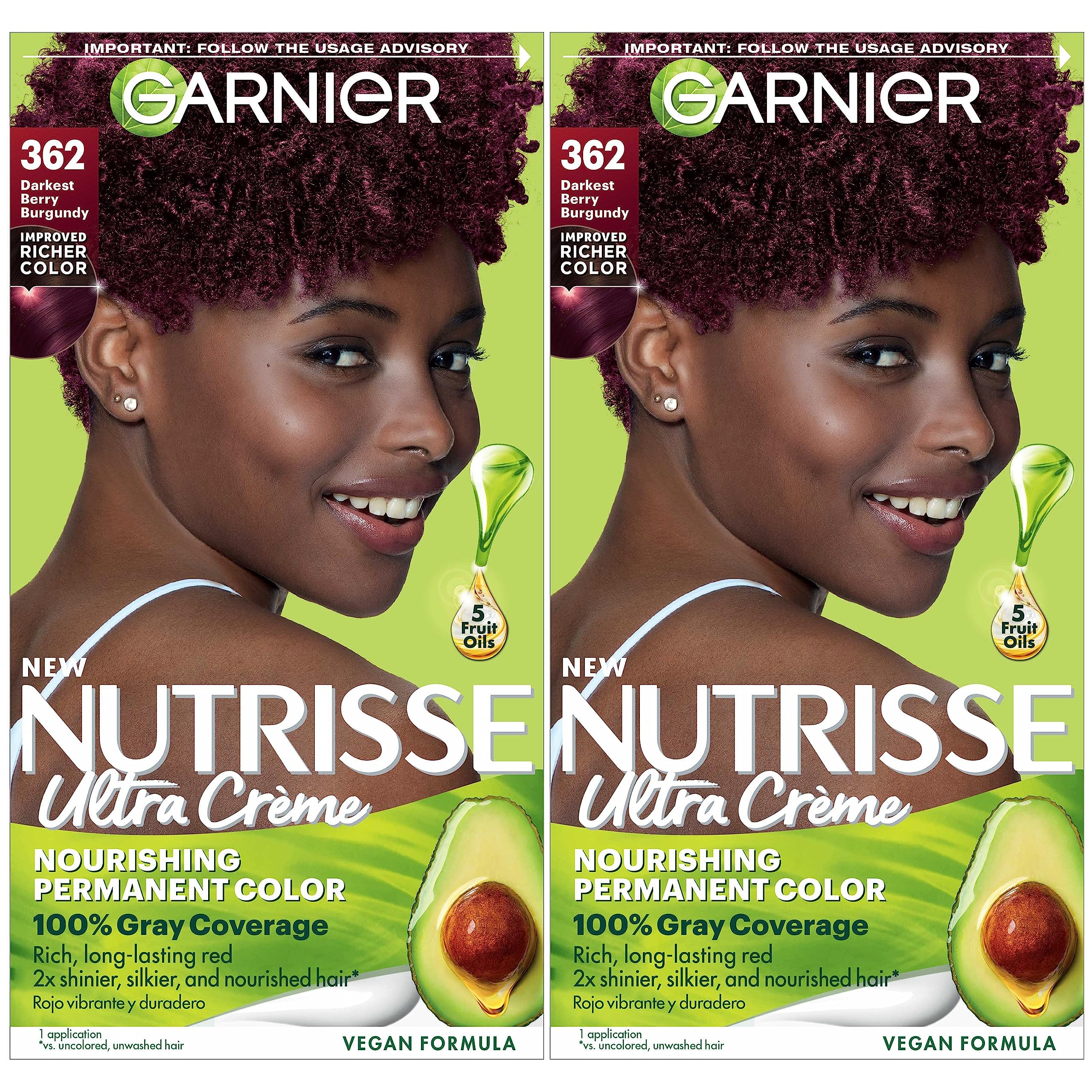 Foto 2 pulgar | Color De Cabello Garnier Nutrisse Nourishing Creme 362 Darkest Berry - Venta Internacional.