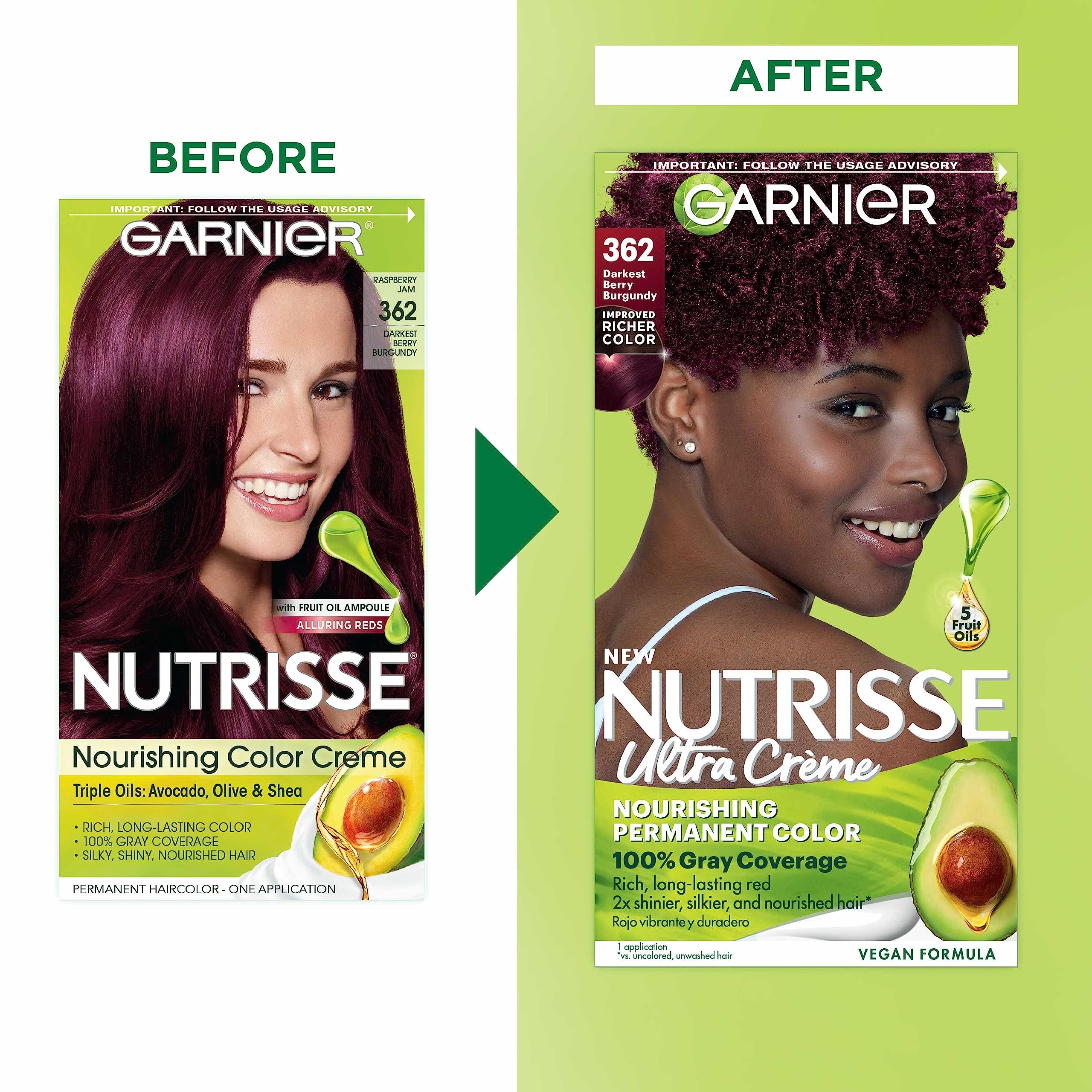 Foto 3 pulgar | Color De Cabello Garnier Nutrisse Nourishing Creme 362 Darkest Berry - Venta Internacional.