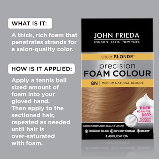Foto 2 | Tinte De Pelo John Frieda Precision Foam Medium Natural Blonde 8n - Venta Internacional.