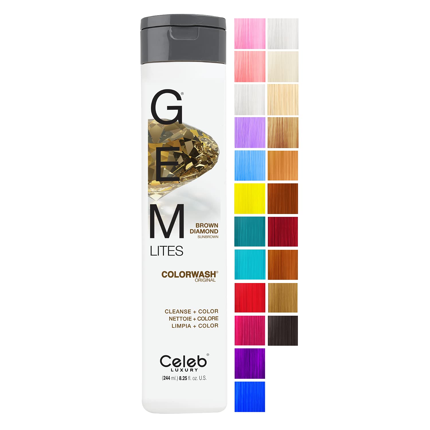 Champú Depositante De Tinte Para El Cabello Celeb Luxury Gem Lites Brown - Venta Internacional.