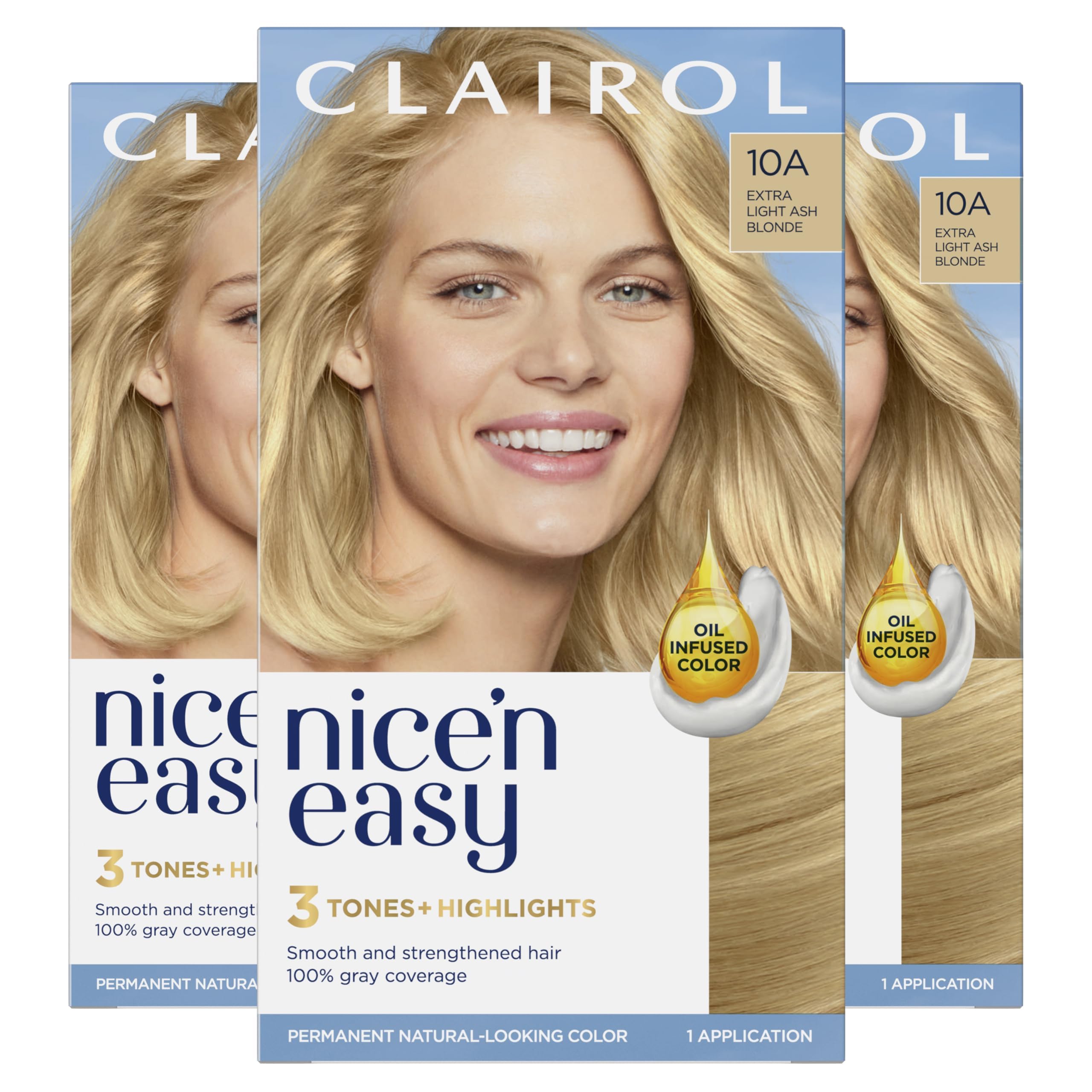 Foto 2 pulgar | Tinte Para El Cabello Clairol Nice'n Easy 10c Extra Light Cool Blonde X3 - Venta Internacional.