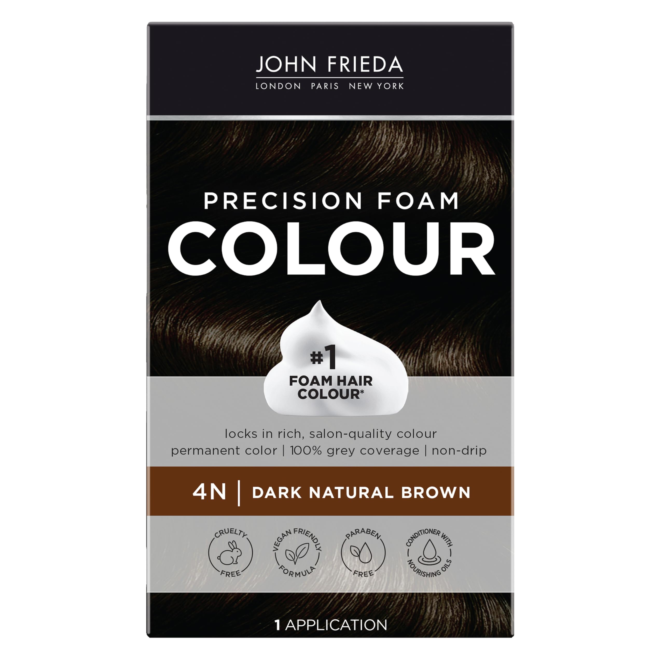 Tinte De Pelo John Frieda Precision Foam Dark Natural Brown 4n - Venta Internacional.