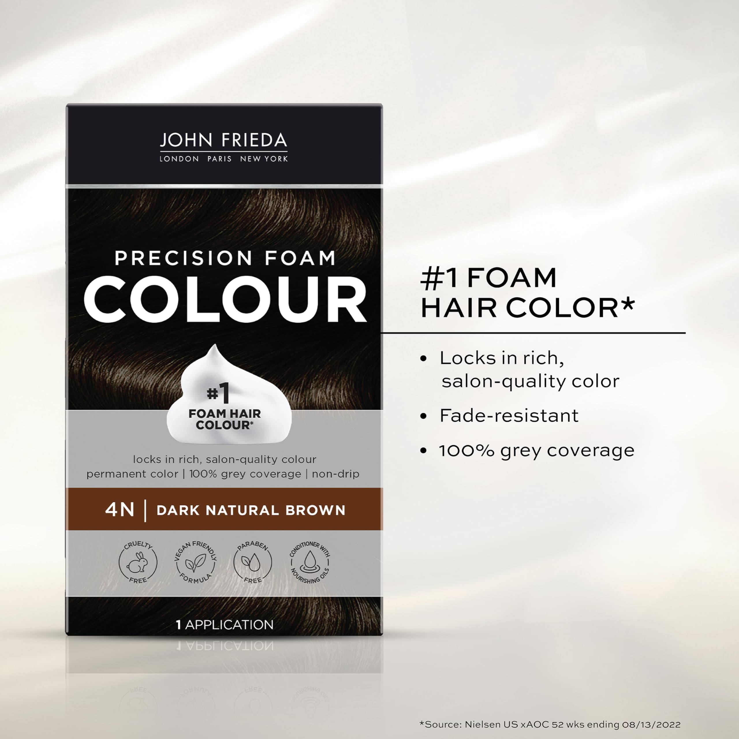 Foto 3 pulgar | Tinte De Pelo John Frieda Precision Foam Dark Natural Brown 4n - Venta Internacional.