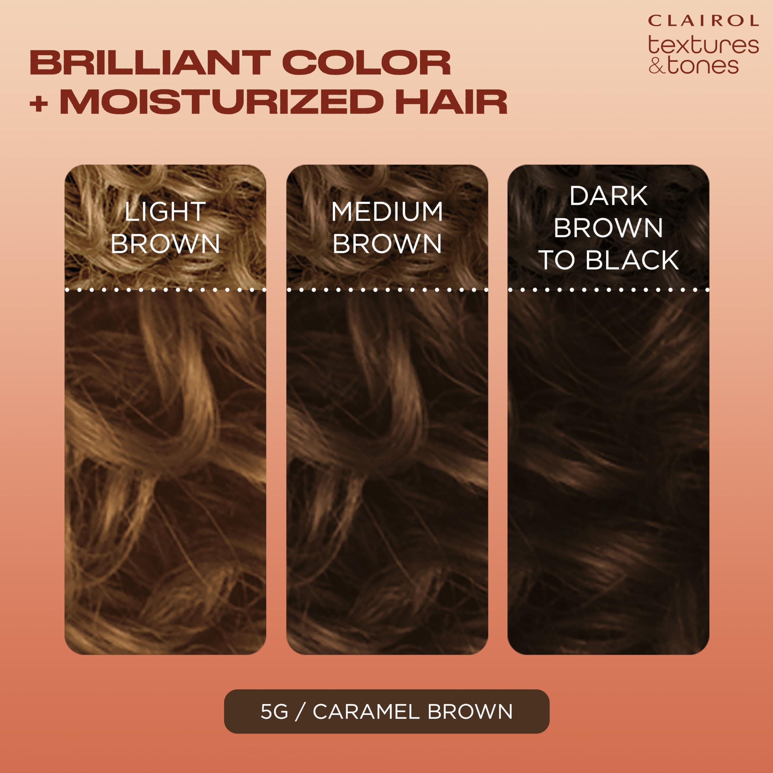 Foto 3 | Tinte Para El Cabello Clairol Textures & Tones 5g, Marrón Caramelo, Paquete De 1 - Venta Internacional.