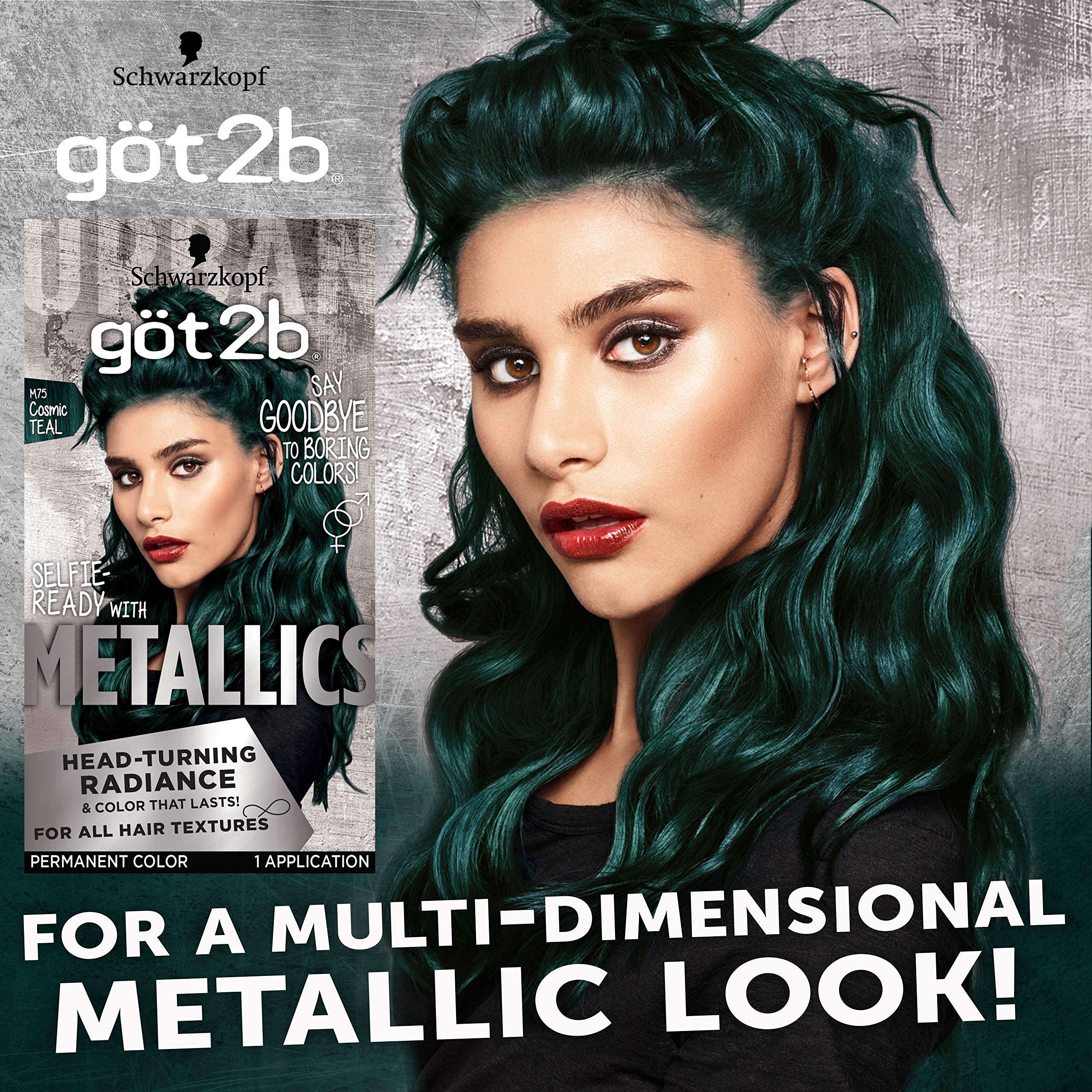 Foto 2 | Tinte De Pelo Schwarzkopf Got2b Metallics M75 Cosmic Teal - Venta Internacional.