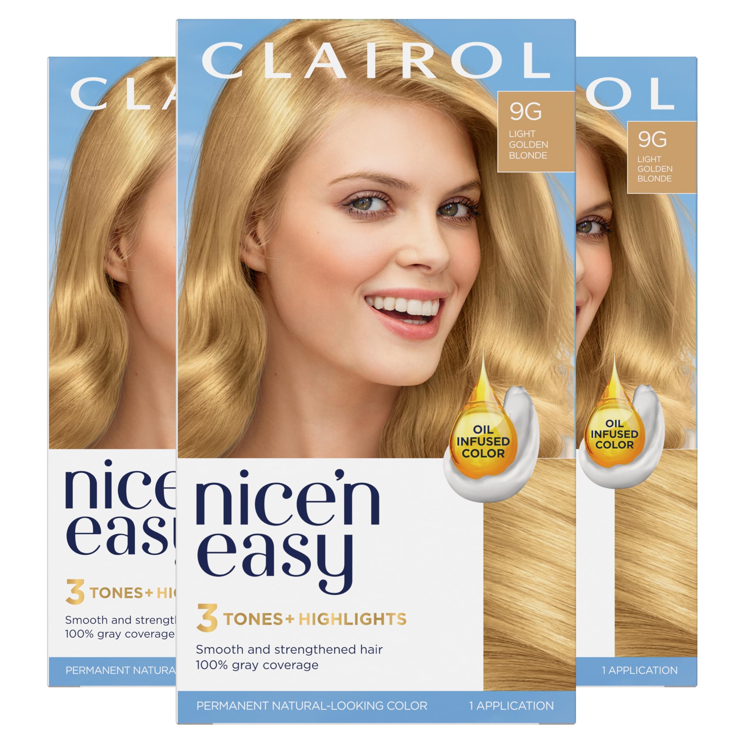 Foto 2 pulgar | Tinte Para El Cabello Clairol Nice'n Easy 9g Rubio Dorado Claro X3 - Venta Internacional.