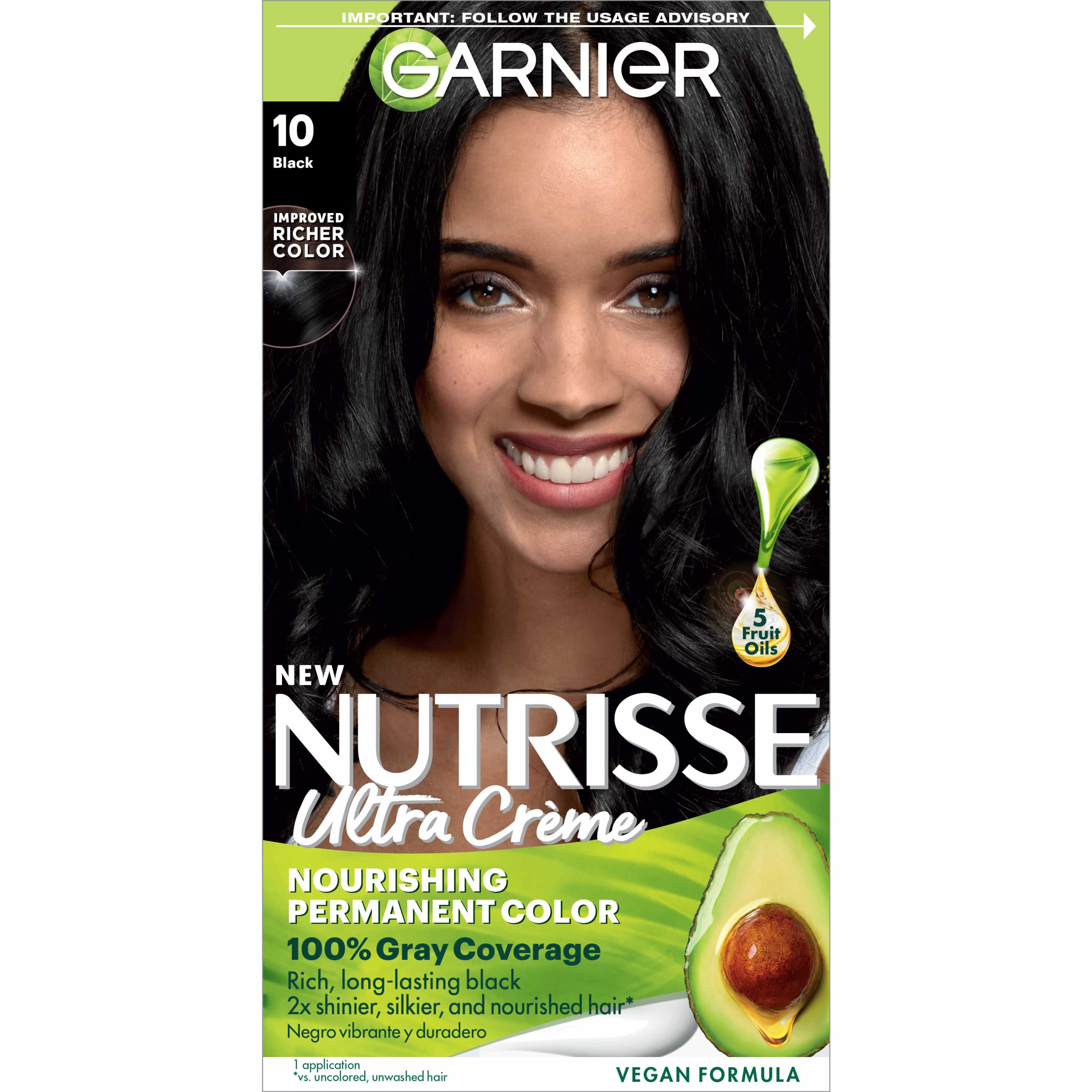 Foto 2 pulgar | Tinte Para El Cabello Garnier Nutrisse Nourishing Creme 10 Black, 1 Paquete - Venta Internacional.