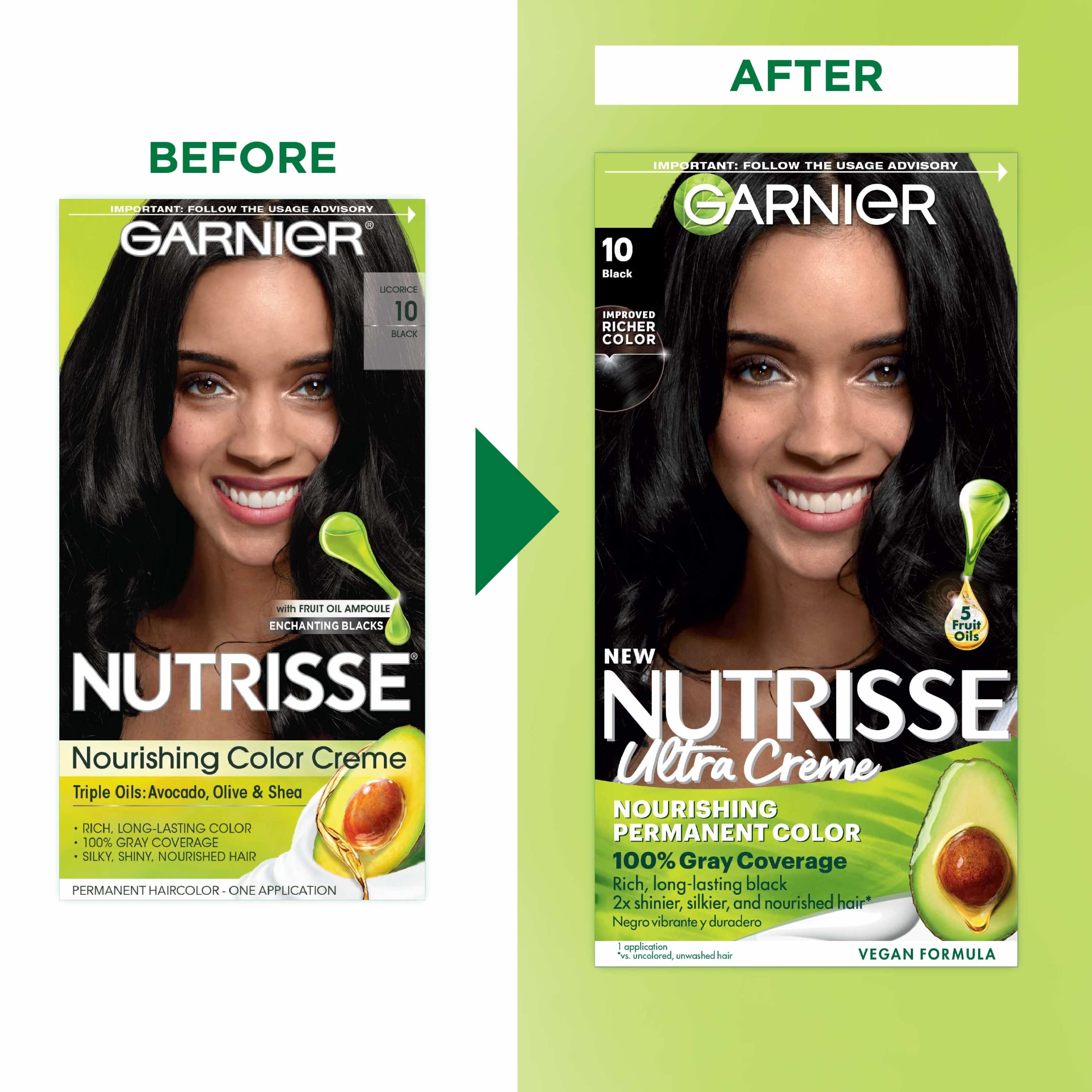 Foto 3 pulgar | Tinte Para El Cabello Garnier Nutrisse Nourishing Creme 10 Black, 1 Paquete - Venta Internacional.