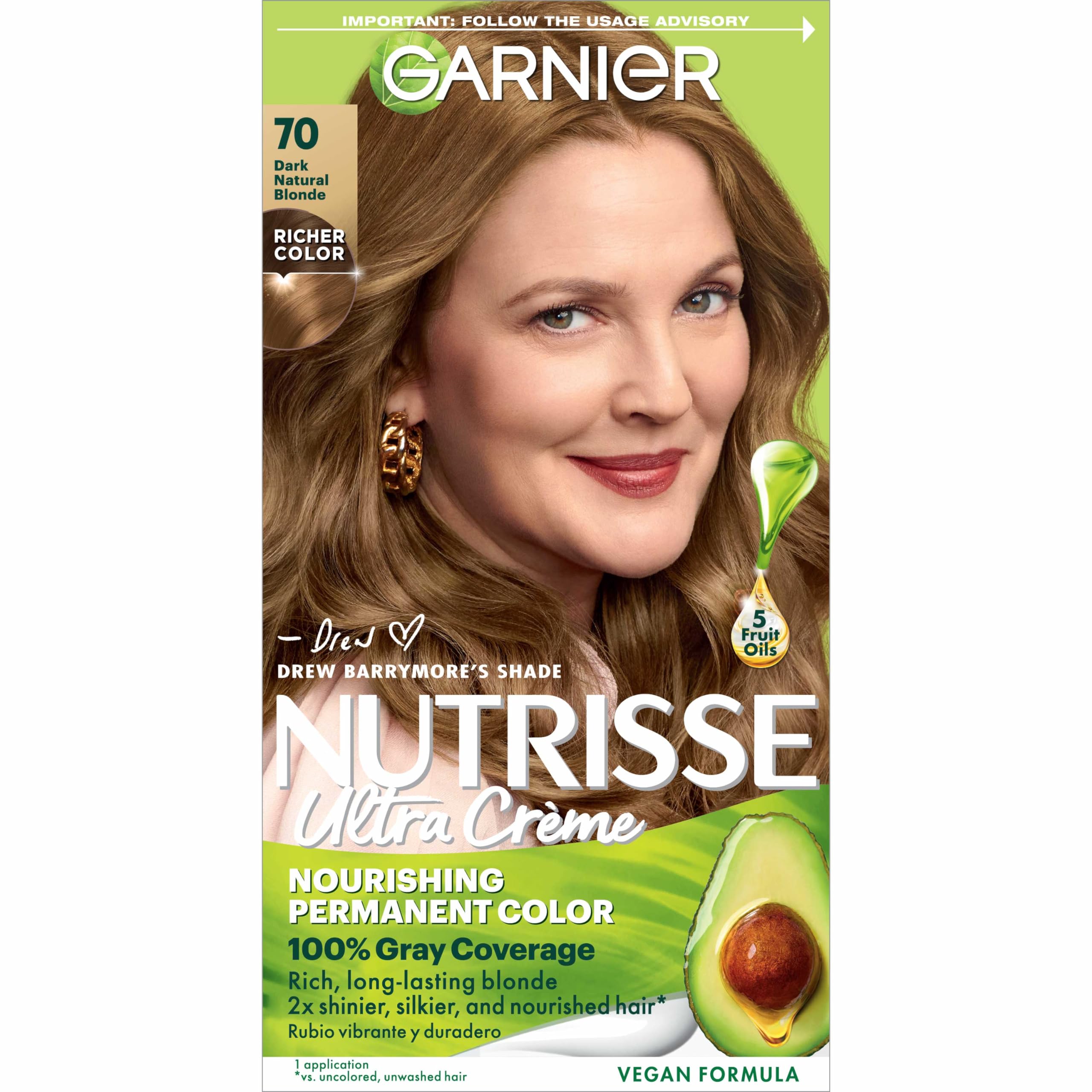 Foto 2 pulgar | Tinte Para El Cabello Garnier Nutrisse Nourishing Creme 70 Dark Blonde - Venta Internacional.