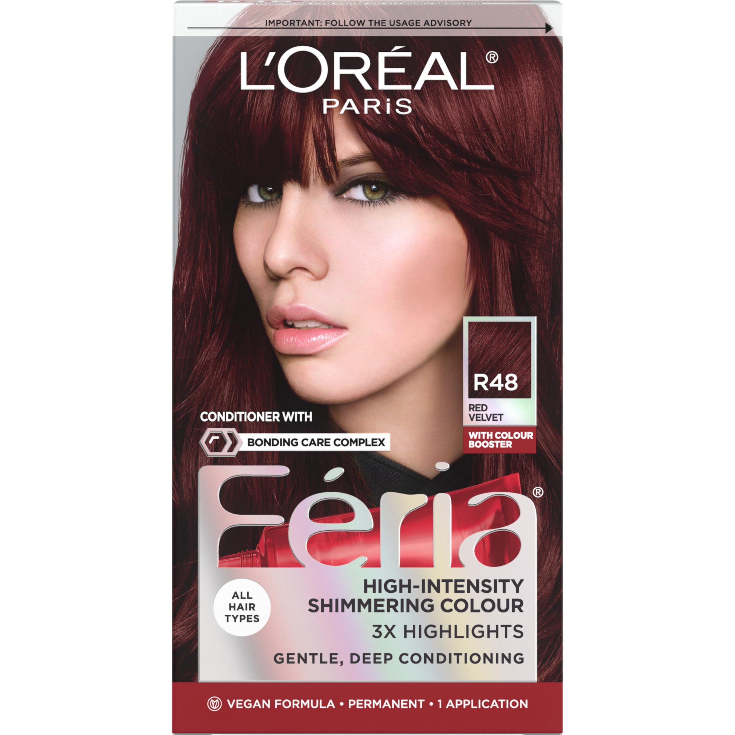 Foto 2 pulgar | Tinte Para El Cabello L'oreal Paris Feria R48 Red Velvet, Paquete De 1 - Venta Internacional.