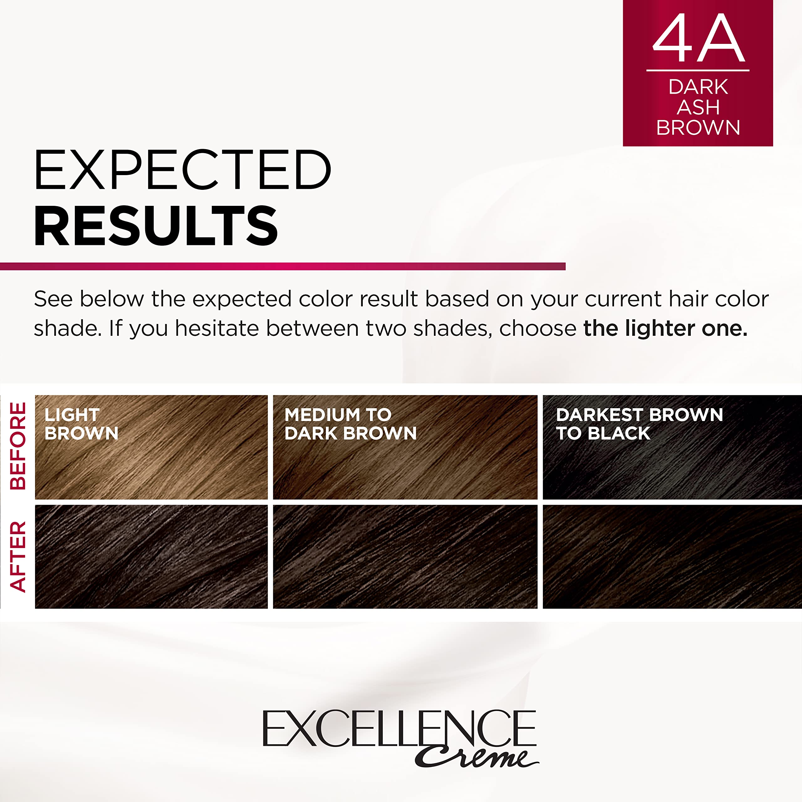 Foto 8 pulgar | Color De Cabello L'oreal Paris Excellence Creme 4a Marrón Ceniza Oscuro - Venta Internacional.