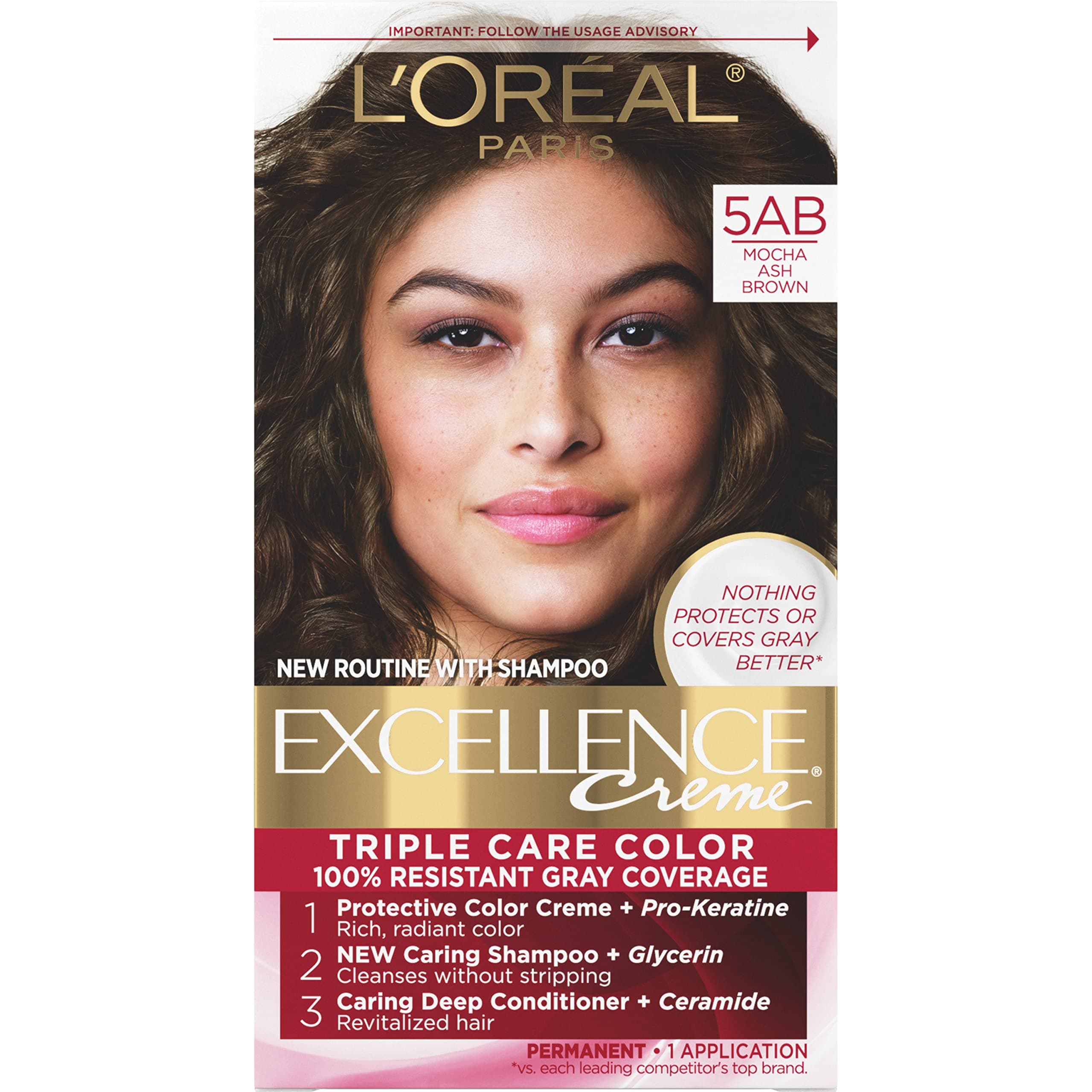 Tinte De Pelo L'oreal Paris Excellence Creme 5ab Mocha Ashe Brown - Venta Internacional. $487