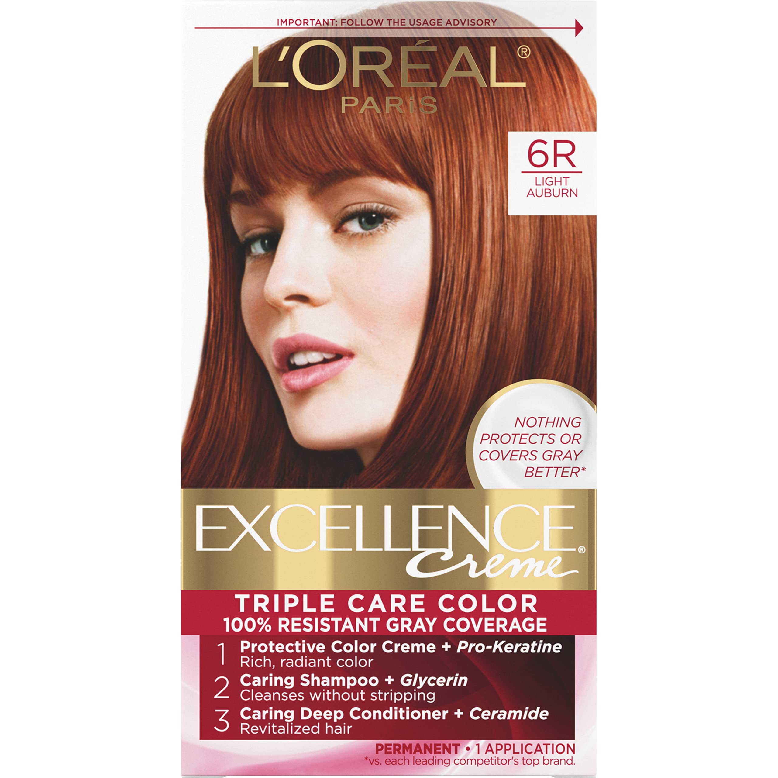 Tinte De Pelo L'oreal Paris Excellence Creme 6r Castaño Claro - Venta Internacional. $487